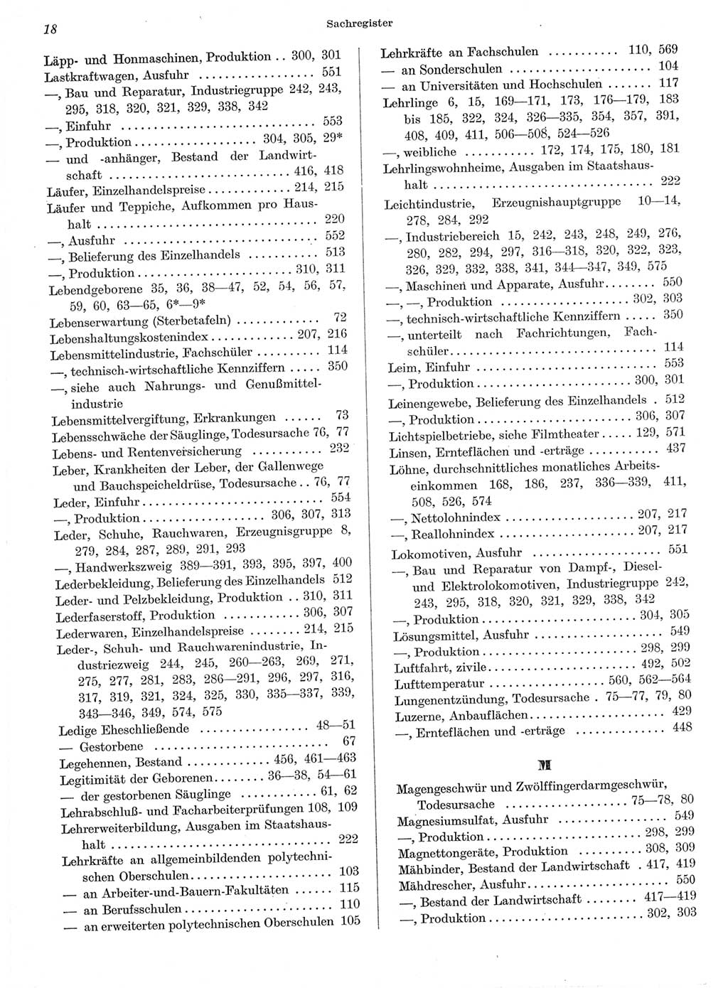 Statistisches Jahrbuch der Deutschen Demokratischen Republik (DDR) 1962, Seite 18 (Stat. Jb. DDR 1962, S. 18)