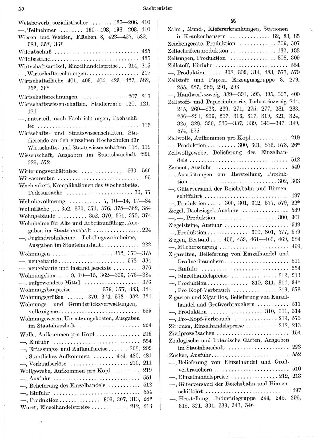 Statistisches Jahrbuch der Deutschen Demokratischen Republik (DDR) 1962, Seite 30 (Stat. Jb. DDR 1962, S. 30)