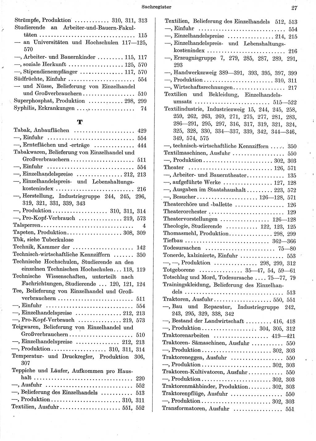 Statistisches Jahrbuch der Deutschen Demokratischen Republik (DDR) 1962, Seite 27 (Stat. Jb. DDR 1962, S. 27)