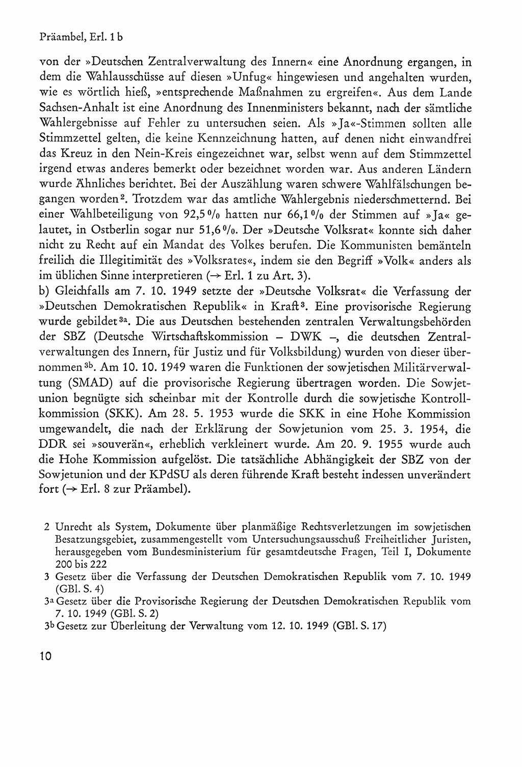 Verfassung der Sowjetischen Besatzungszone (SBZ) Deutschlands [Deutsche Demokratische Republik (DDR)], Text und Kommentar [Bundesrepublik Deutschland (BRD)] 1962, Seite 10 (Verf. SBZ Dtl. DDR Komm. BRD 1962, S. 10)