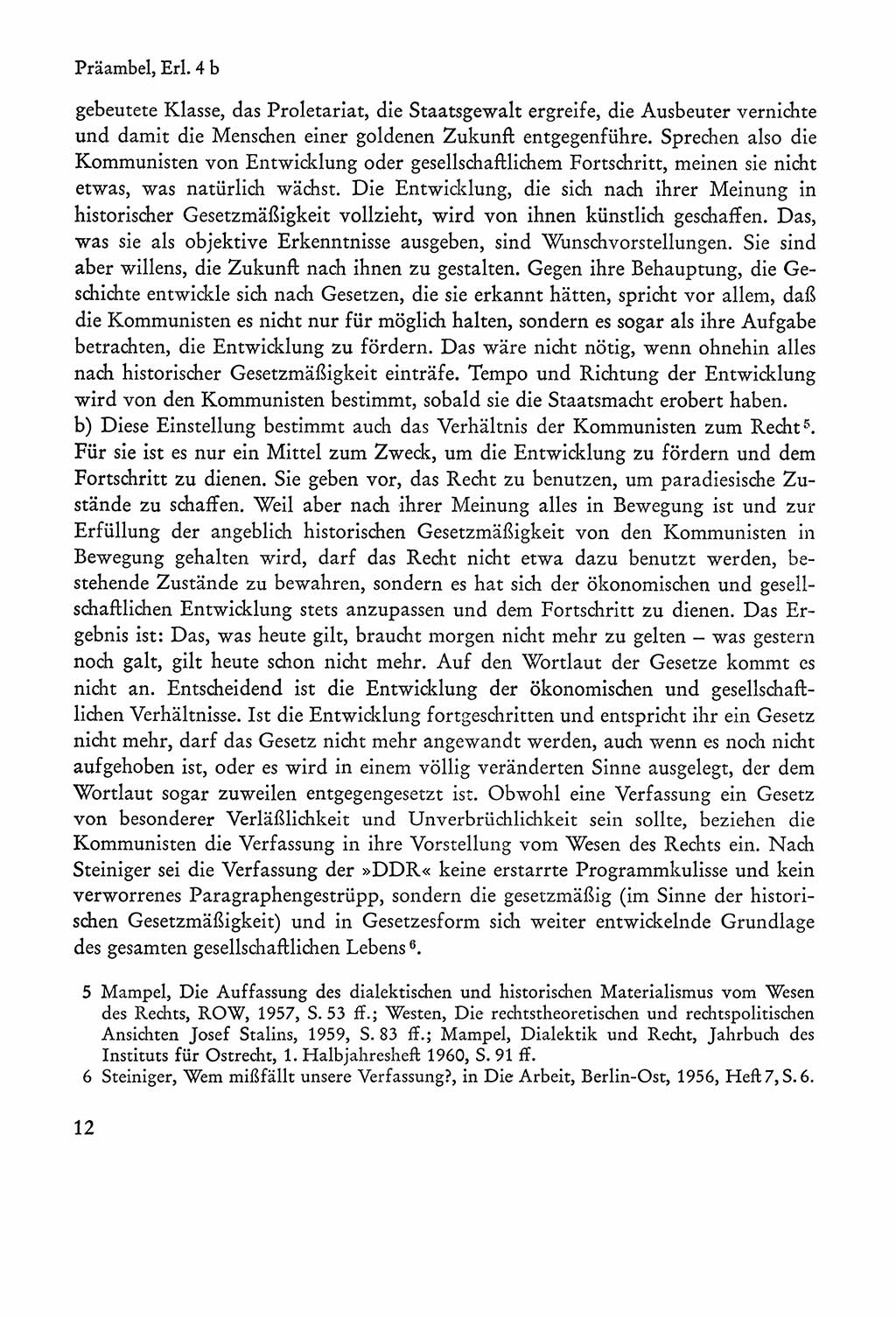 Verfassung der Sowjetischen Besatzungszone (SBZ) Deutschlands [Deutsche Demokratische Republik (DDR)], Text und Kommentar [Bundesrepublik Deutschland (BRD)] 1962, Seite 12 (Verf. SBZ Dtl. DDR Komm. BRD 1962, S. 12)