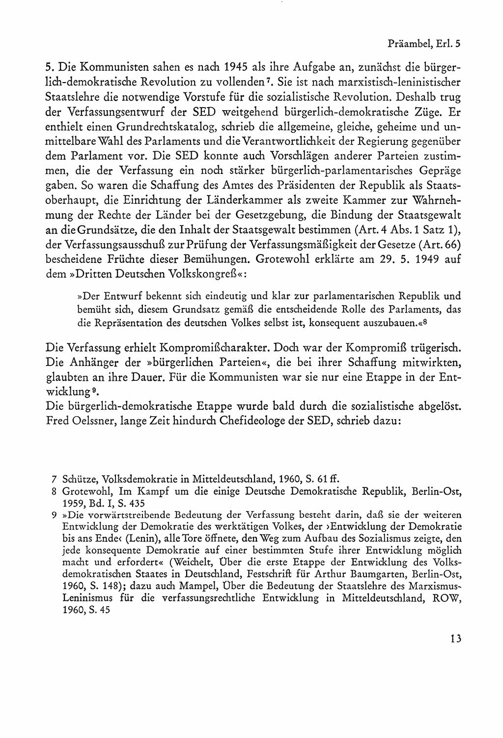 Verfassung der Sowjetischen Besatzungszone (SBZ) Deutschlands [Deutsche Demokratische Republik (DDR)], Text und Kommentar [Bundesrepublik Deutschland (BRD)] 1962, Seite 13 (Verf. SBZ Dtl. DDR Komm. BRD 1962, S. 13)