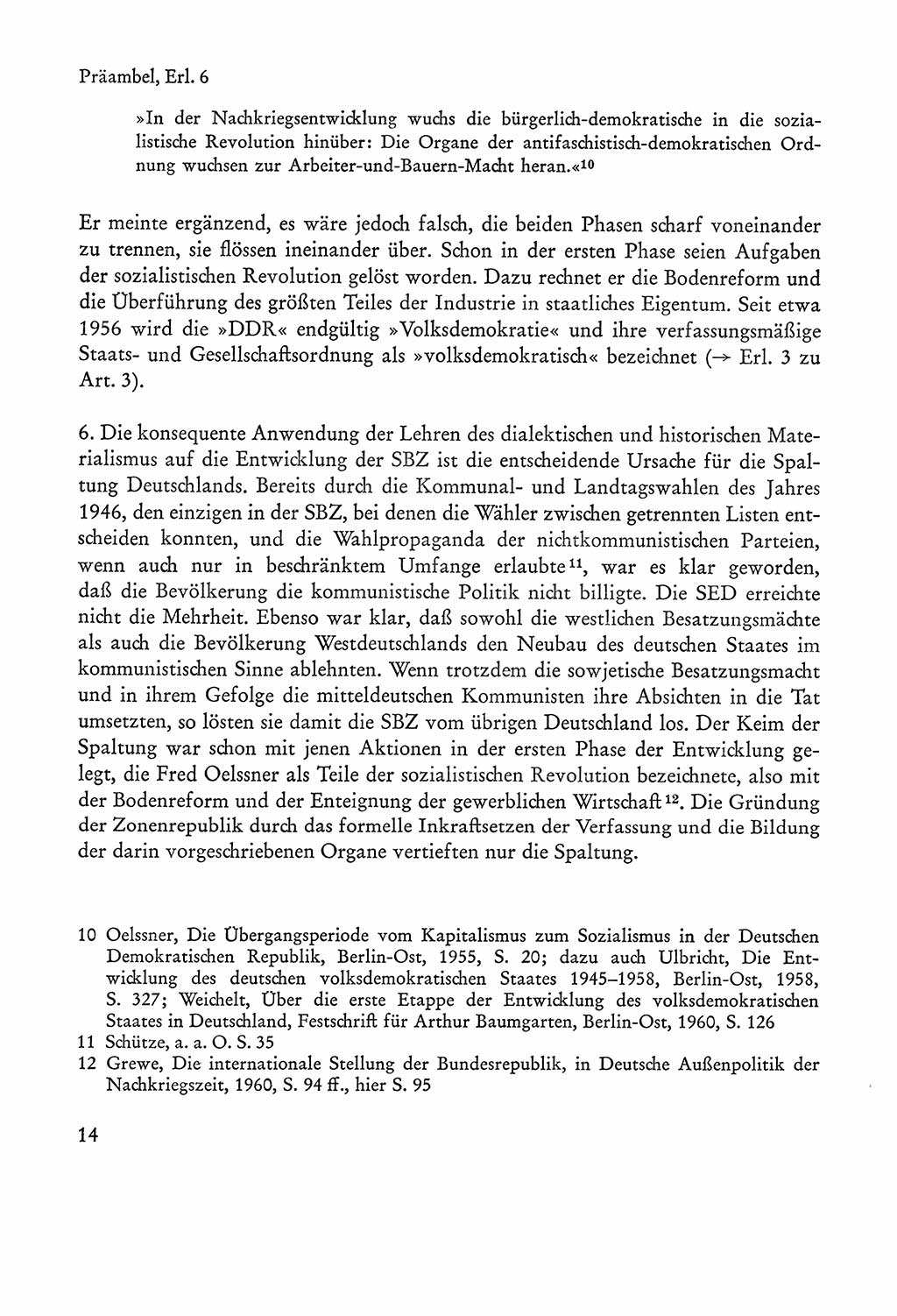 Verfassung der Sowjetischen Besatzungszone (SBZ) Deutschlands [Deutsche Demokratische Republik (DDR)], Text und Kommentar [Bundesrepublik Deutschland (BRD)] 1962, Seite 14 (Verf. SBZ Dtl. DDR Komm. BRD 1962, S. 14)