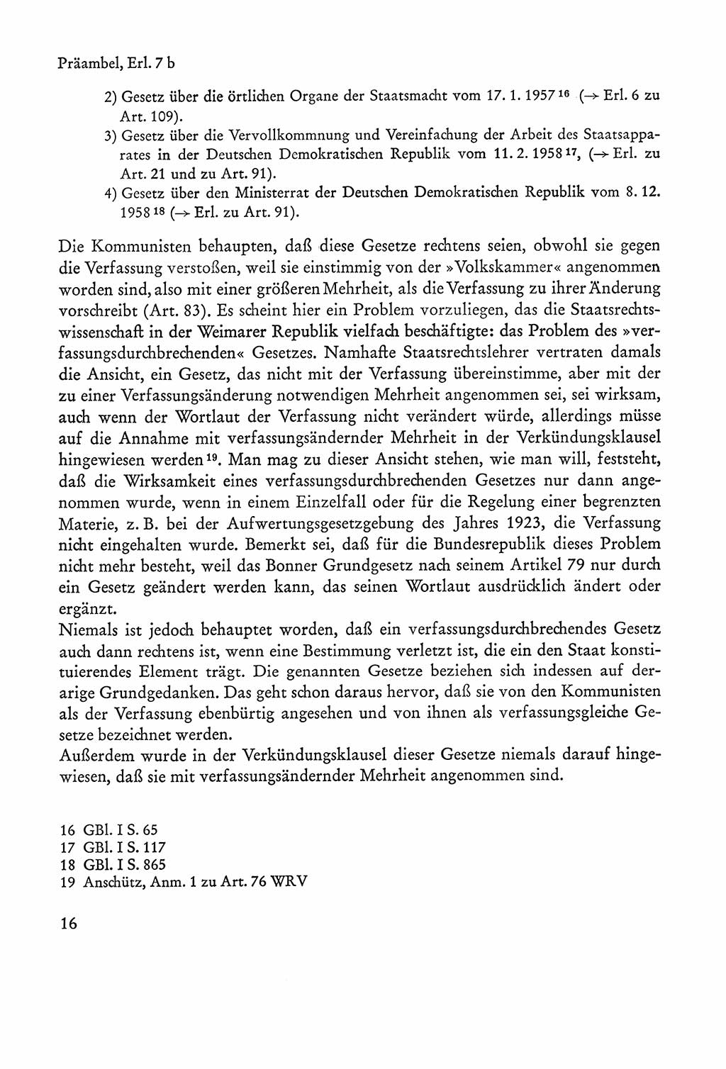 Verfassung der Sowjetischen Besatzungszone (SBZ) Deutschlands [Deutsche Demokratische Republik (DDR)], Text und Kommentar [Bundesrepublik Deutschland (BRD)] 1962, Seite 16 (Verf. SBZ Dtl. DDR Komm. BRD 1962, S. 16)