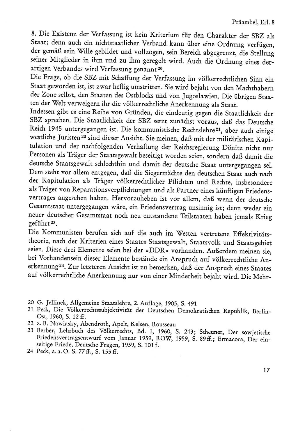 Verfassung der Sowjetischen Besatzungszone (SBZ) Deutschlands [Deutsche Demokratische Republik (DDR)], Text und Kommentar [Bundesrepublik Deutschland (BRD)] 1962, Seite 17 (Verf. SBZ Dtl. DDR Komm. BRD 1962, S. 17)