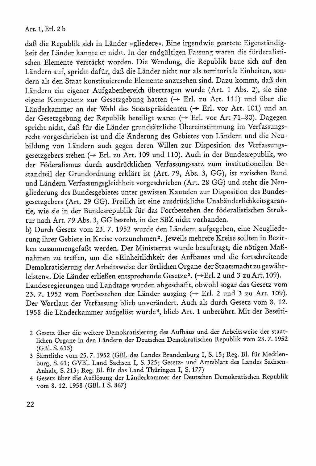 Verfassung der Sowjetischen Besatzungszone (SBZ) Deutschlands [Deutsche Demokratische Republik (DDR)], Text und Kommentar [Bundesrepublik Deutschland (BRD)] 1962, Seite 22 (Verf. SBZ Dtl. DDR Komm. BRD 1962, S. 22)