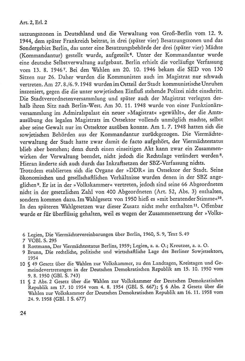 Verfassung der Sowjetischen Besatzungszone (SBZ) Deutschlands [Deutsche Demokratische Republik (DDR)], Text und Kommentar [Bundesrepublik Deutschland (BRD)] 1962, Seite 24 (Verf. SBZ Dtl. DDR Komm. BRD 1962, S. 24)