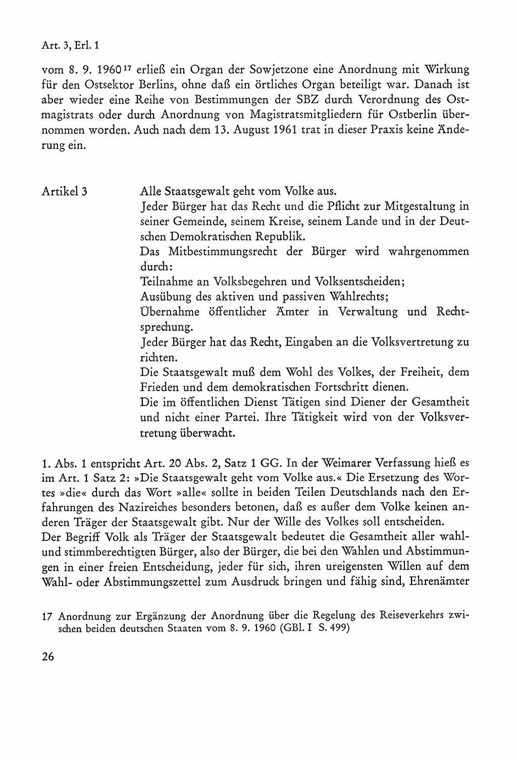 Verfassung der Sowjetischen Besatzungszone (SBZ) Deutschlands [Deutsche Demokratische Republik (DDR)], Text und Kommentar [Bundesrepublik Deutschland (BRD)] 1962, Seite 26 (Verf. SBZ Dtl. DDR Komm. BRD 1962, S. 26)