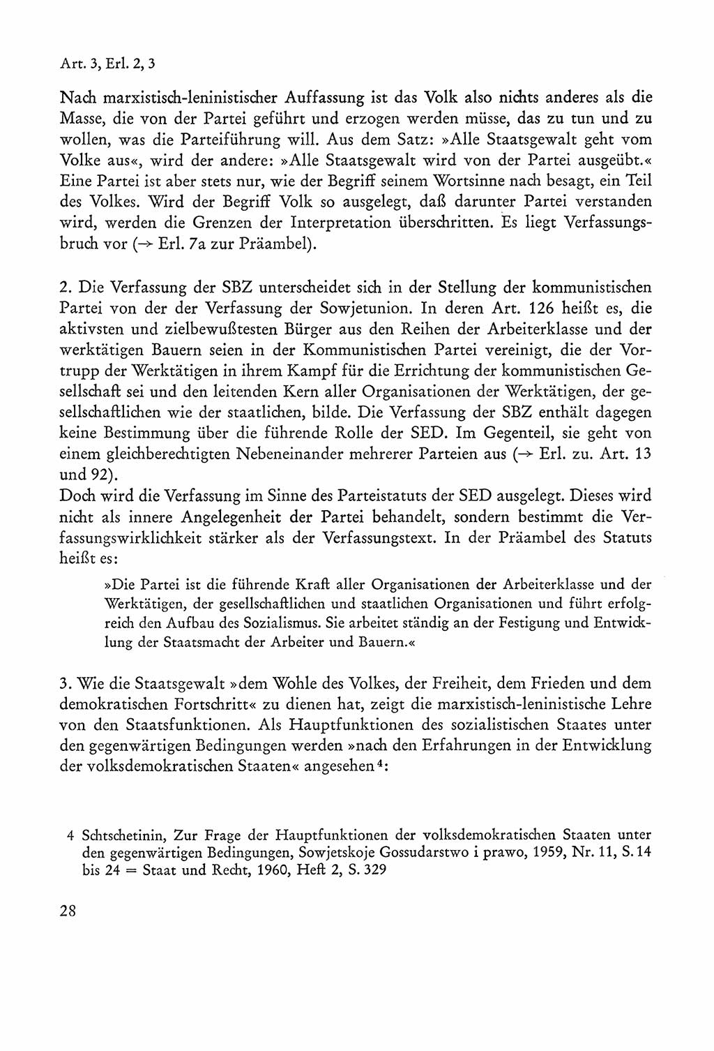 Verfassung der Sowjetischen Besatzungszone (SBZ) Deutschlands [Deutsche Demokratische Republik (DDR)], Text und Kommentar [Bundesrepublik Deutschland (BRD)] 1962, Seite 28 (Verf. SBZ Dtl. DDR Komm. BRD 1962, S. 28)