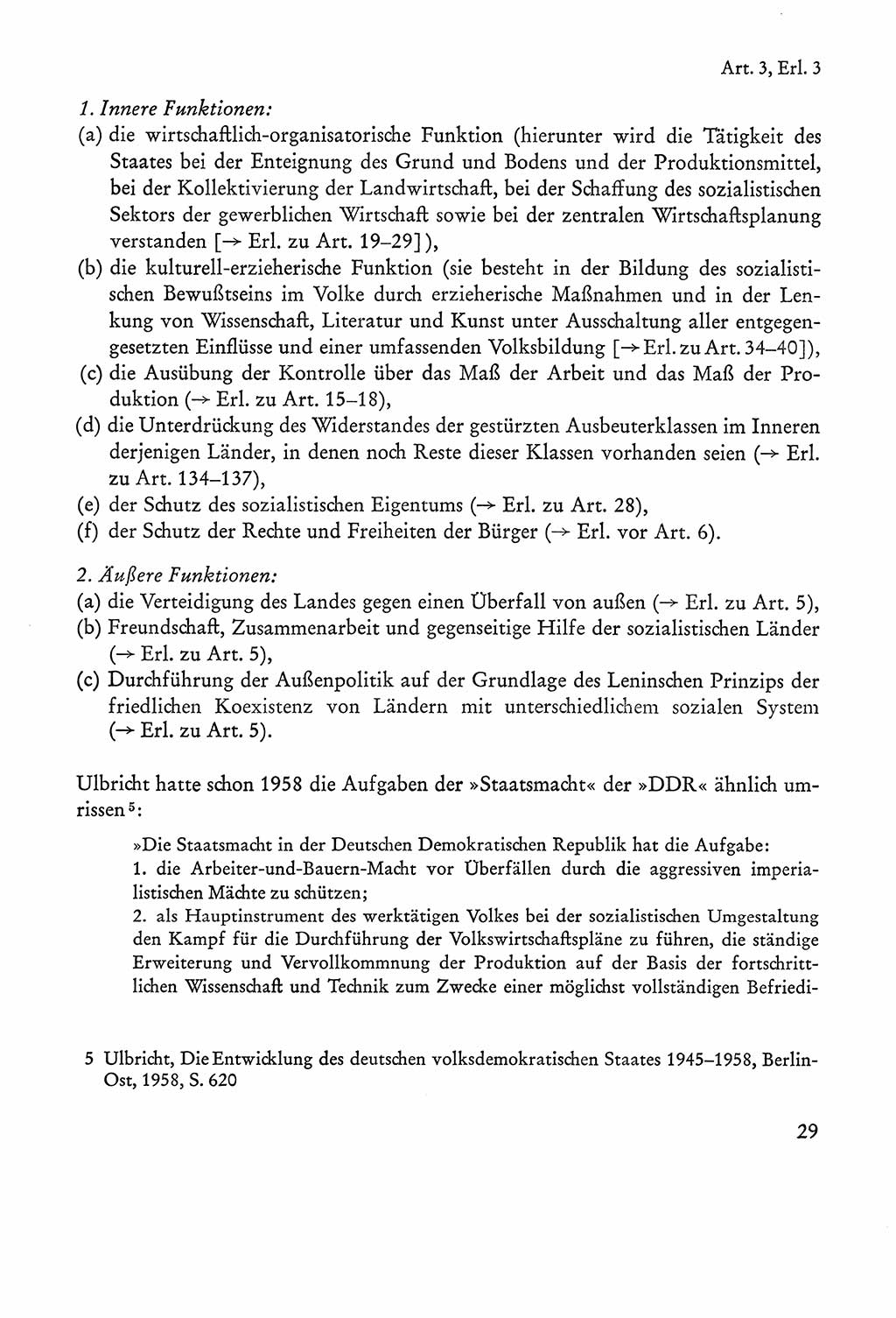 Verfassung der Sowjetischen Besatzungszone (SBZ) Deutschlands [Deutsche Demokratische Republik (DDR)], Text und Kommentar [Bundesrepublik Deutschland (BRD)] 1962, Seite 29 (Verf. SBZ Dtl. DDR Komm. BRD 1962, S. 29)