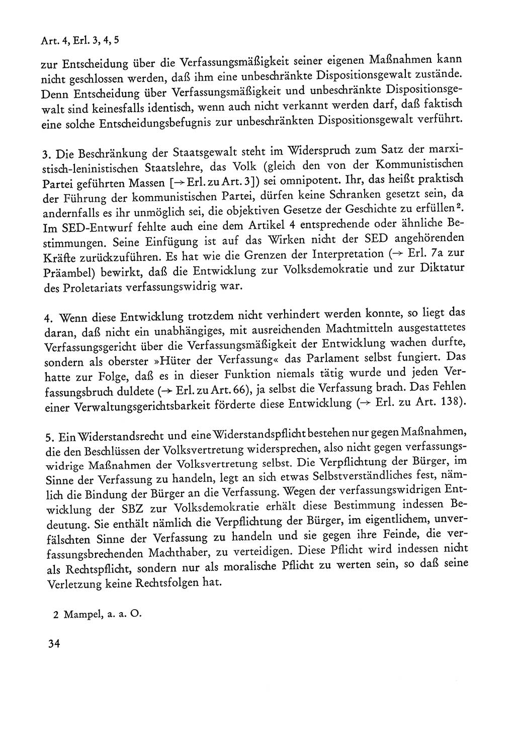 Verfassung der Sowjetischen Besatzungszone (SBZ) Deutschlands [Deutsche Demokratische Republik (DDR)], Text und Kommentar [Bundesrepublik Deutschland (BRD)] 1962, Seite 34 (Verf. SBZ Dtl. DDR Komm. BRD 1962, S. 34)