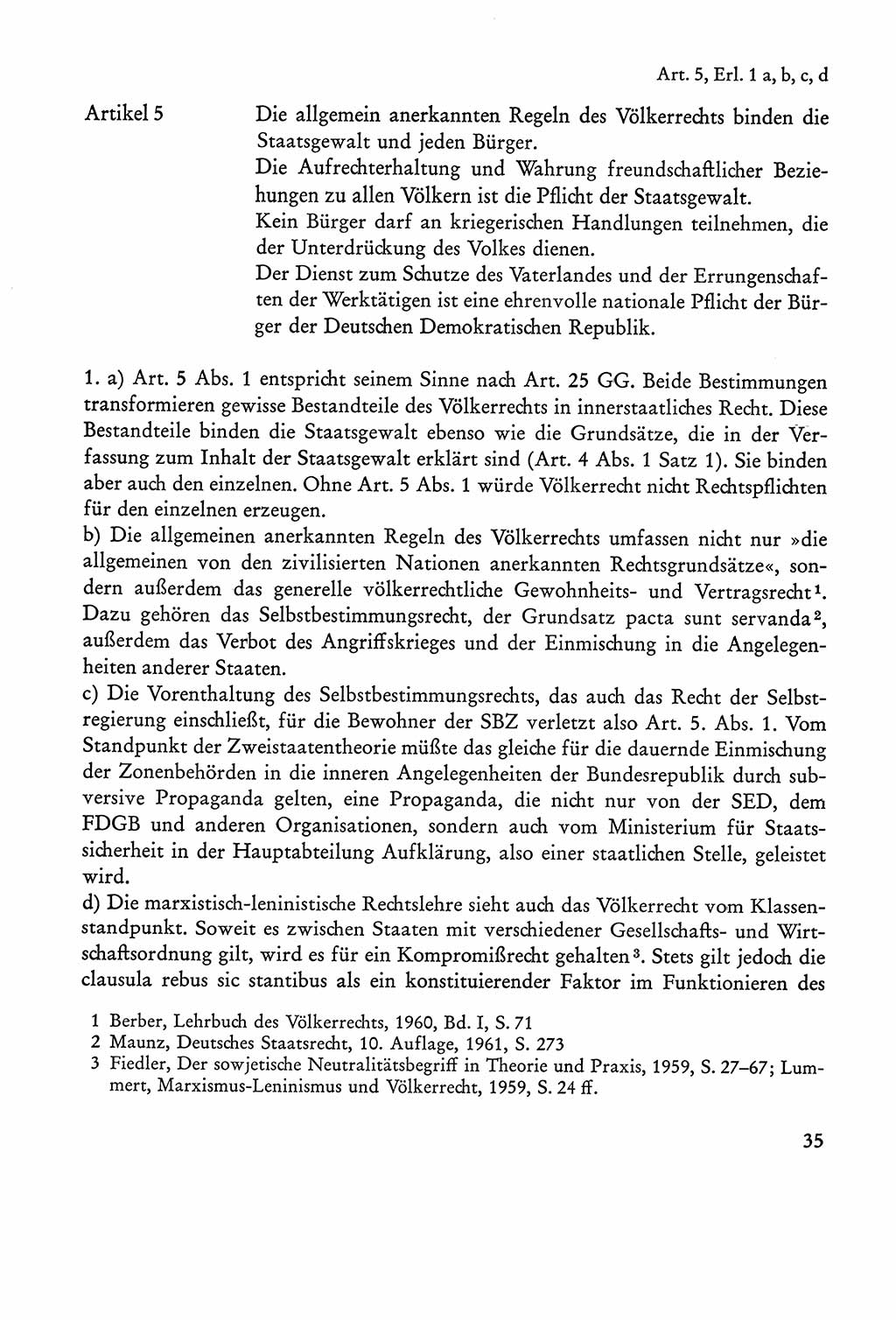 Verfassung der Sowjetischen Besatzungszone (SBZ) Deutschlands [Deutsche Demokratische Republik (DDR)], Text und Kommentar [Bundesrepublik Deutschland (BRD)] 1962, Seite 35 (Verf. SBZ Dtl. DDR Komm. BRD 1962, S. 35)