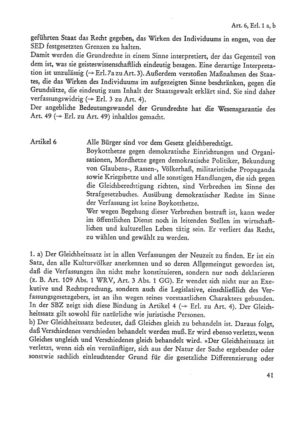 Verfassung der Sowjetischen Besatzungszone (SBZ) Deutschlands [Deutsche Demokratische Republik (DDR)], Text und Kommentar [Bundesrepublik Deutschland (BRD)] 1962, Seite 41 (Verf. SBZ Dtl. DDR Komm. BRD 1962, S. 41)