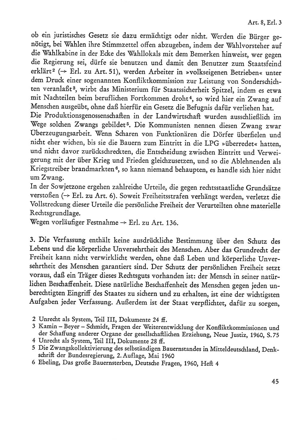 Verfassung der Sowjetischen Besatzungszone (SBZ) Deutschlands [Deutsche Demokratische Republik (DDR)], Text und Kommentar [Bundesrepublik Deutschland (BRD)] 1962, Seite 45 (Verf. SBZ Dtl. DDR Komm. BRD 1962, S. 45)