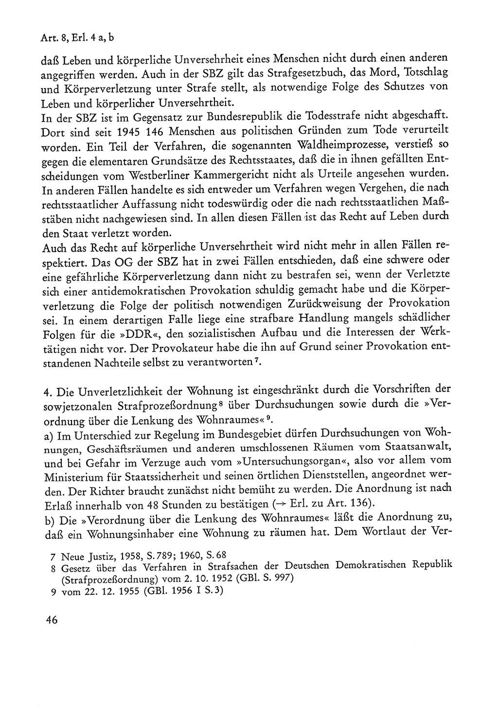 Verfassung der Sowjetischen Besatzungszone (SBZ) Deutschlands [Deutsche Demokratische Republik (DDR)], Text und Kommentar [Bundesrepublik Deutschland (BRD)] 1962, Seite 46 (Verf. SBZ Dtl. DDR Komm. BRD 1962, S. 46)