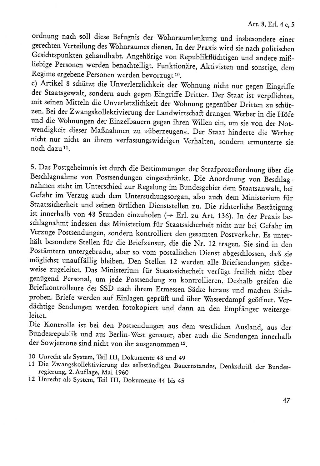 Verfassung der Sowjetischen Besatzungszone (SBZ) Deutschlands [Deutsche Demokratische Republik (DDR)], Text und Kommentar [Bundesrepublik Deutschland (BRD)] 1962, Seite 47 (Verf. SBZ Dtl. DDR Komm. BRD 1962, S. 47)