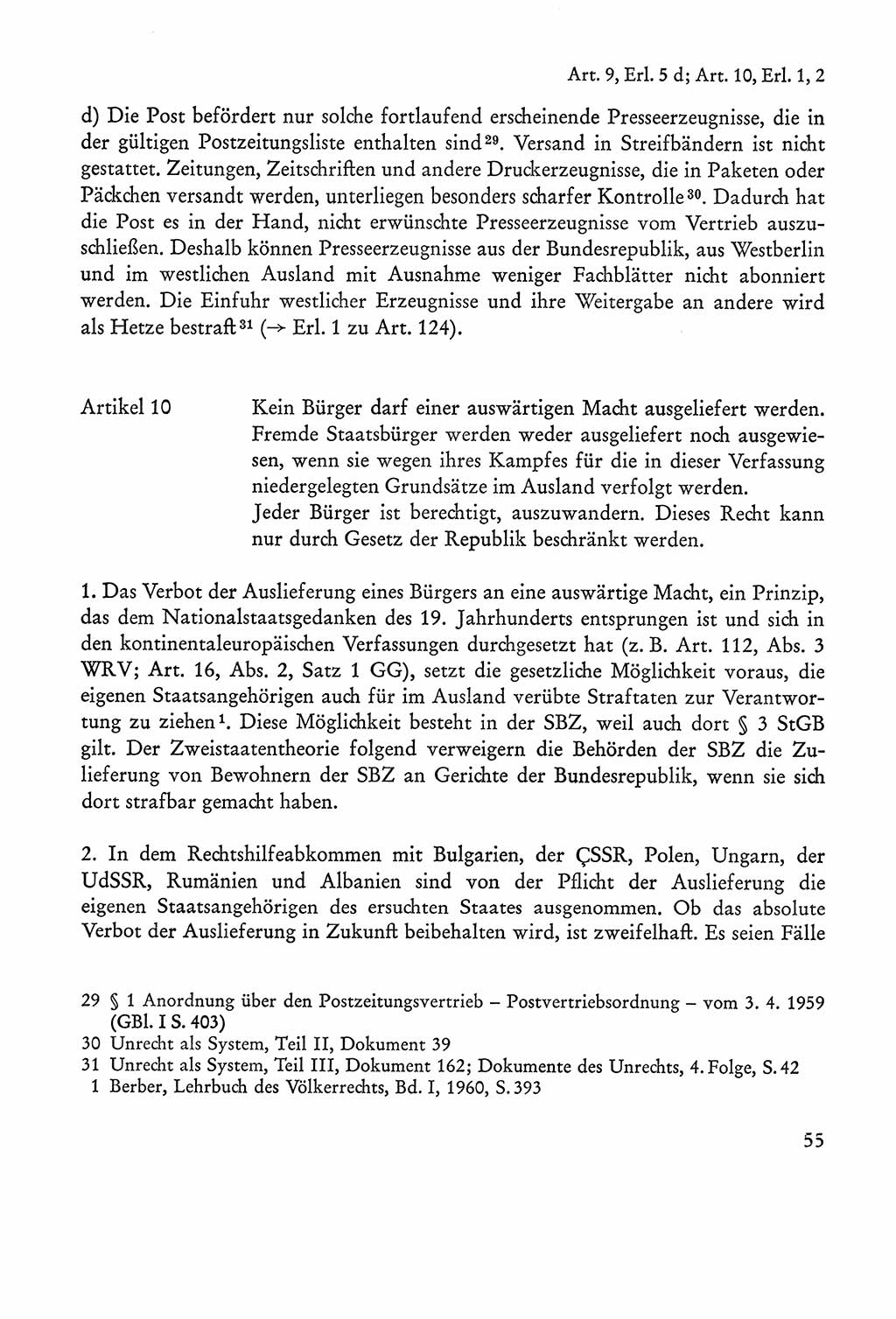 Verfassung der Sowjetischen Besatzungszone (SBZ) Deutschlands [Deutsche Demokratische Republik (DDR)], Text und Kommentar [Bundesrepublik Deutschland (BRD)] 1962, Seite 55 (Verf. SBZ Dtl. DDR Komm. BRD 1962, S. 55)