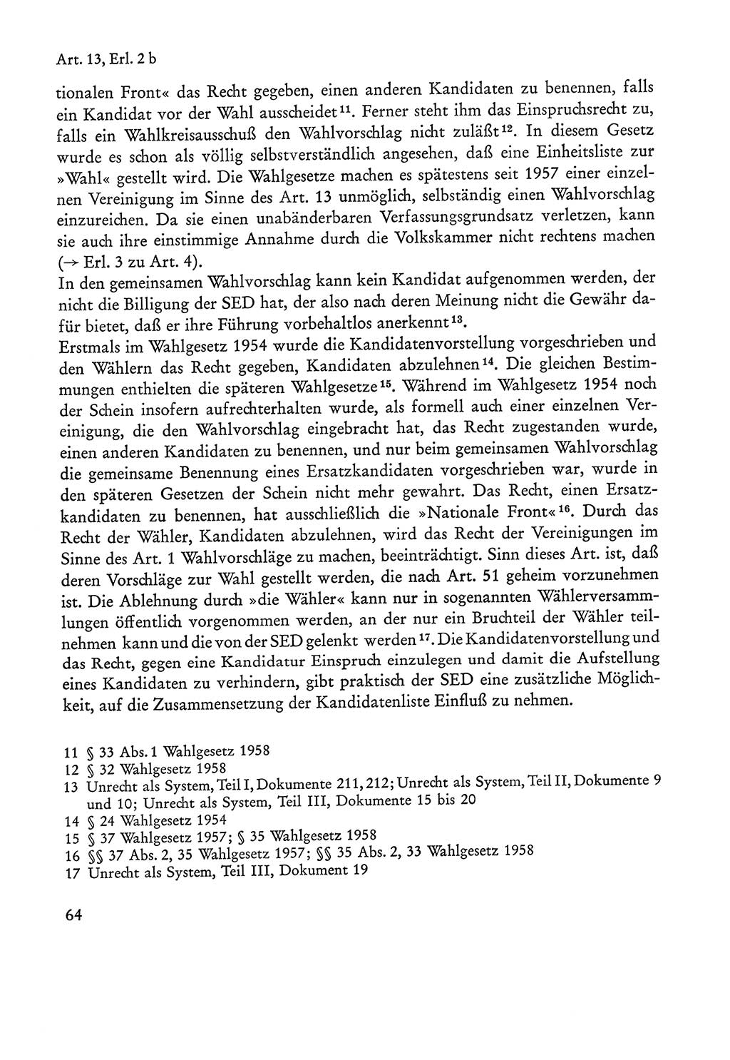 Verfassung der Sowjetischen Besatzungszone (SBZ) Deutschlands [Deutsche Demokratische Republik (DDR)], Text und Kommentar [Bundesrepublik Deutschland (BRD)] 1962, Seite 64 (Verf. SBZ Dtl. DDR Komm. BRD 1962, S. 64)