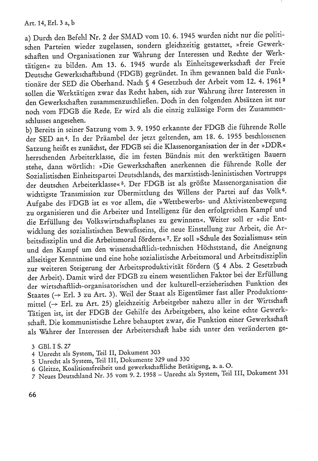 Verfassung der Sowjetischen Besatzungszone (SBZ) Deutschlands [Deutsche Demokratische Republik (DDR)], Text und Kommentar [Bundesrepublik Deutschland (BRD)] 1962, Seite 66 (Verf. SBZ Dtl. DDR Komm. BRD 1962, S. 66)