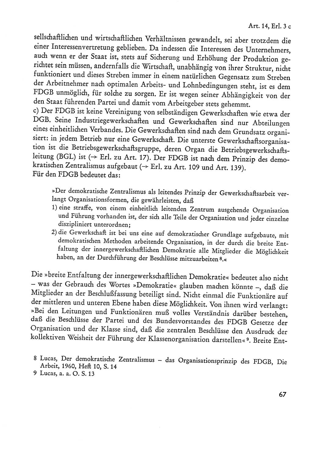 Verfassung der Sowjetischen Besatzungszone (SBZ) Deutschlands [Deutsche Demokratische Republik (DDR)], Text und Kommentar [Bundesrepublik Deutschland (BRD)] 1962, Seite 67 (Verf. SBZ Dtl. DDR Komm. BRD 1962, S. 67)