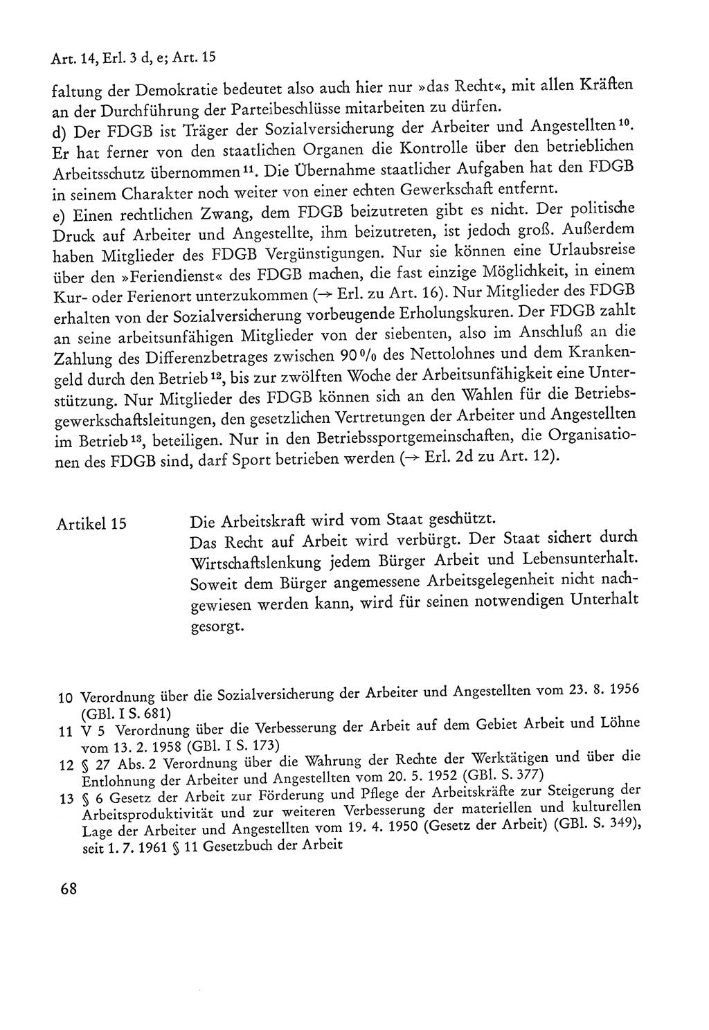 Verfassung der Sowjetischen Besatzungszone (SBZ) Deutschlands [Deutsche Demokratische Republik (DDR)], Text und Kommentar [Bundesrepublik Deutschland (BRD)] 1962, Seite 68 (Verf. SBZ Dtl. DDR Komm. BRD 1962, S. 68)