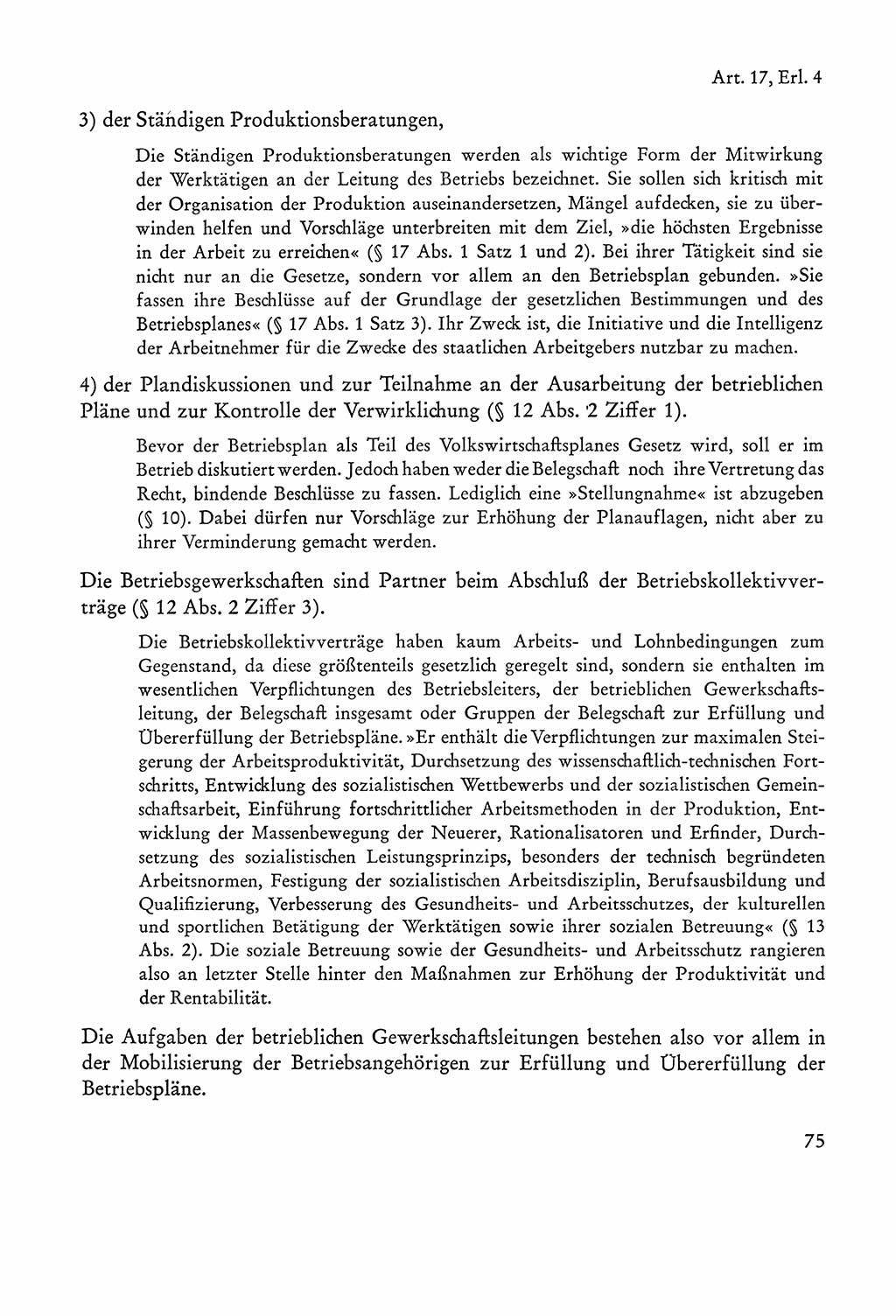 Verfassung der Sowjetischen Besatzungszone (SBZ) Deutschlands [Deutsche Demokratische Republik (DDR)], Text und Kommentar [Bundesrepublik Deutschland (BRD)] 1962, Seite 75 (Verf. SBZ Dtl. DDR Komm. BRD 1962, S. 75)