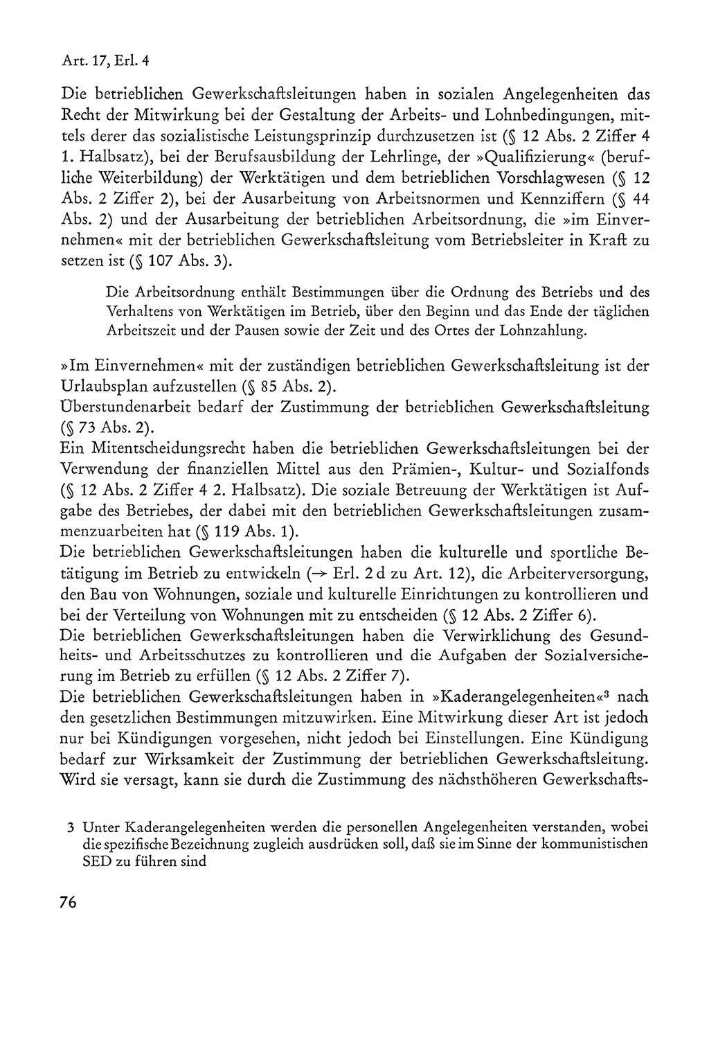 Verfassung der Sowjetischen Besatzungszone (SBZ) Deutschlands [Deutsche Demokratische Republik (DDR)], Text und Kommentar [Bundesrepublik Deutschland (BRD)] 1962, Seite 76 (Verf. SBZ Dtl. DDR Komm. BRD 1962, S. 76)