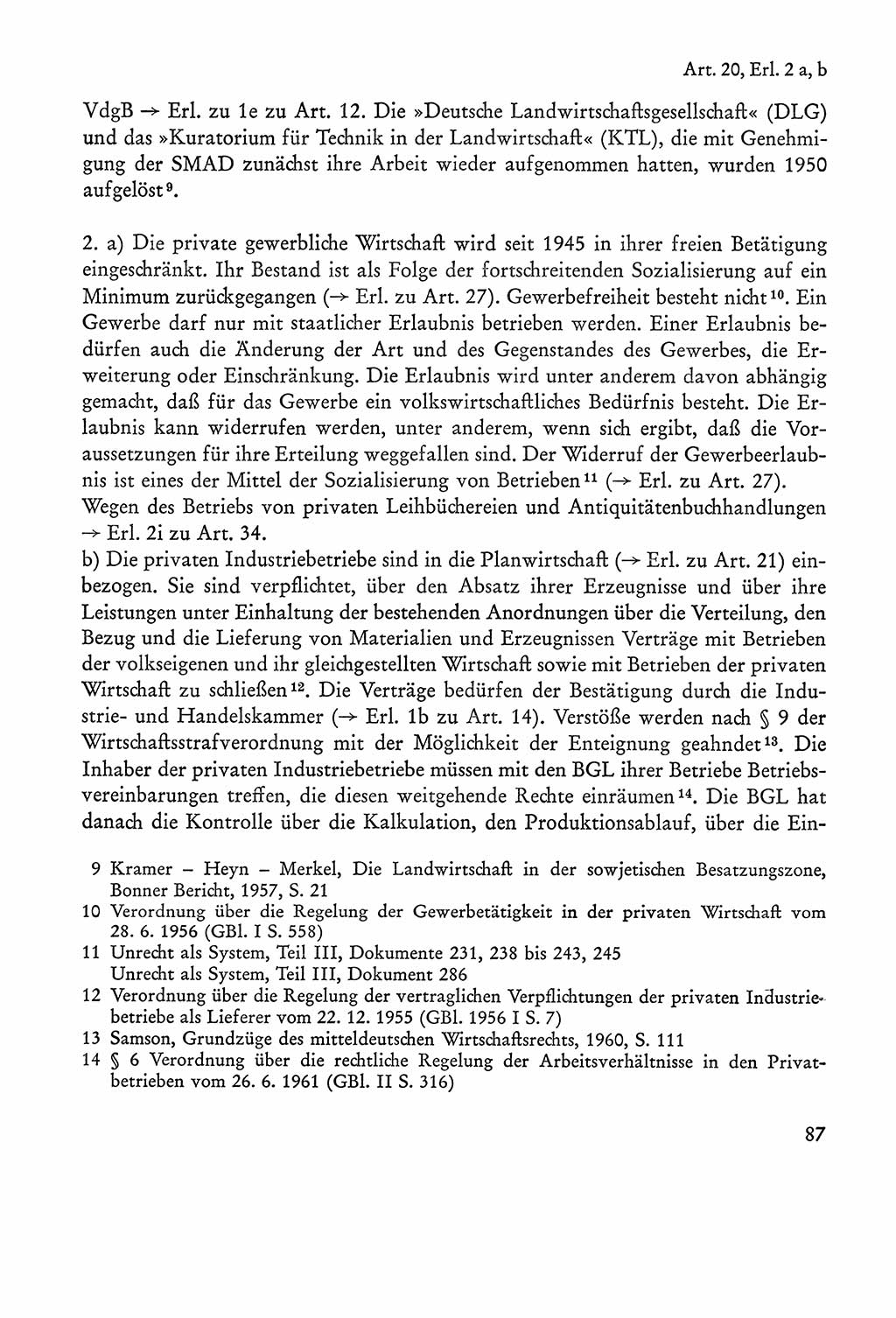 Verfassung der Sowjetischen Besatzungszone (SBZ) Deutschlands [Deutsche Demokratische Republik (DDR)], Text und Kommentar [Bundesrepublik Deutschland (BRD)] 1962, Seite 87 (Verf. SBZ Dtl. DDR Komm. BRD 1962, S. 87)
