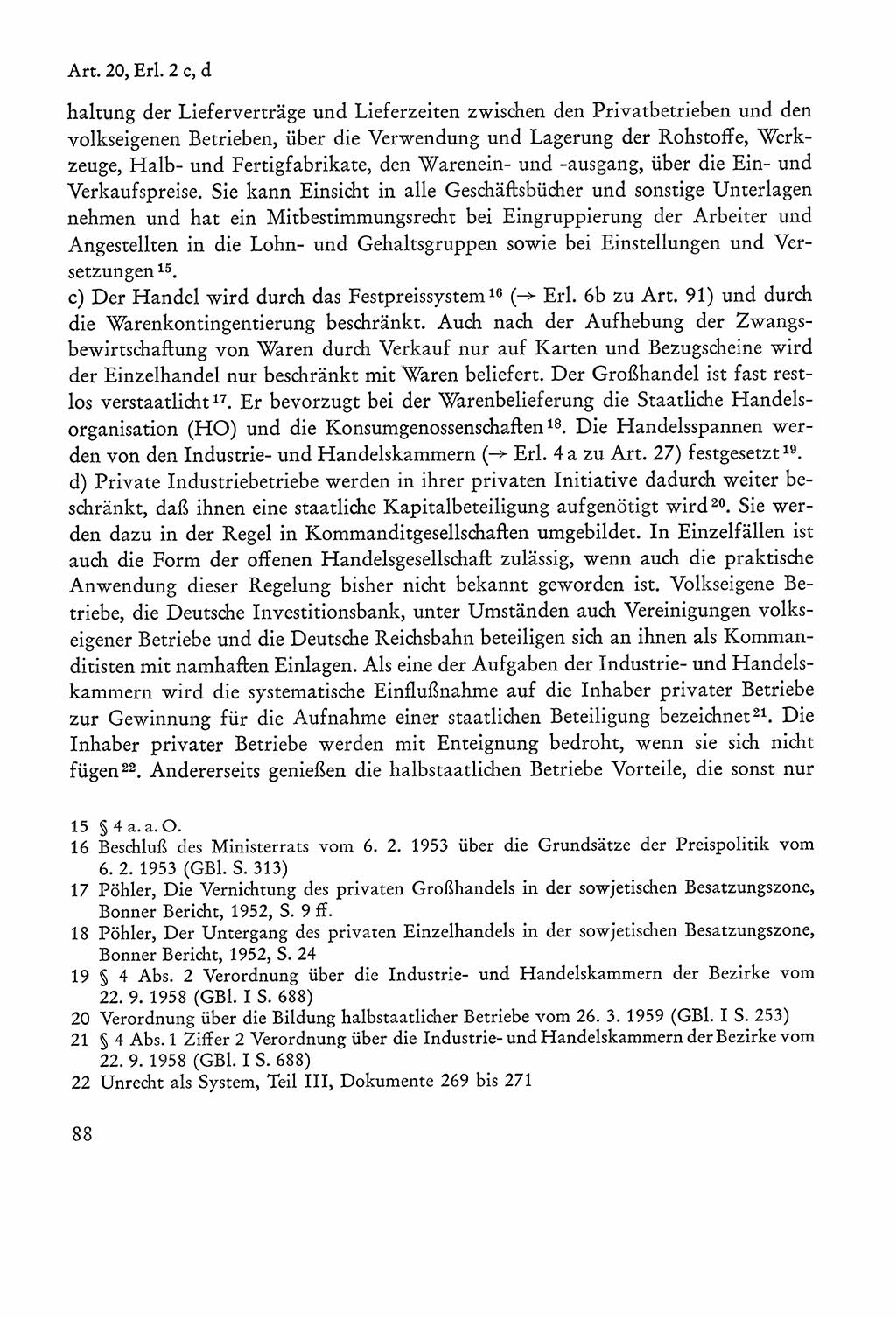 Verfassung der Sowjetischen Besatzungszone (SBZ) Deutschlands [Deutsche Demokratische Republik (DDR)], Text und Kommentar [Bundesrepublik Deutschland (BRD)] 1962, Seite 88 (Verf. SBZ Dtl. DDR Komm. BRD 1962, S. 88)
