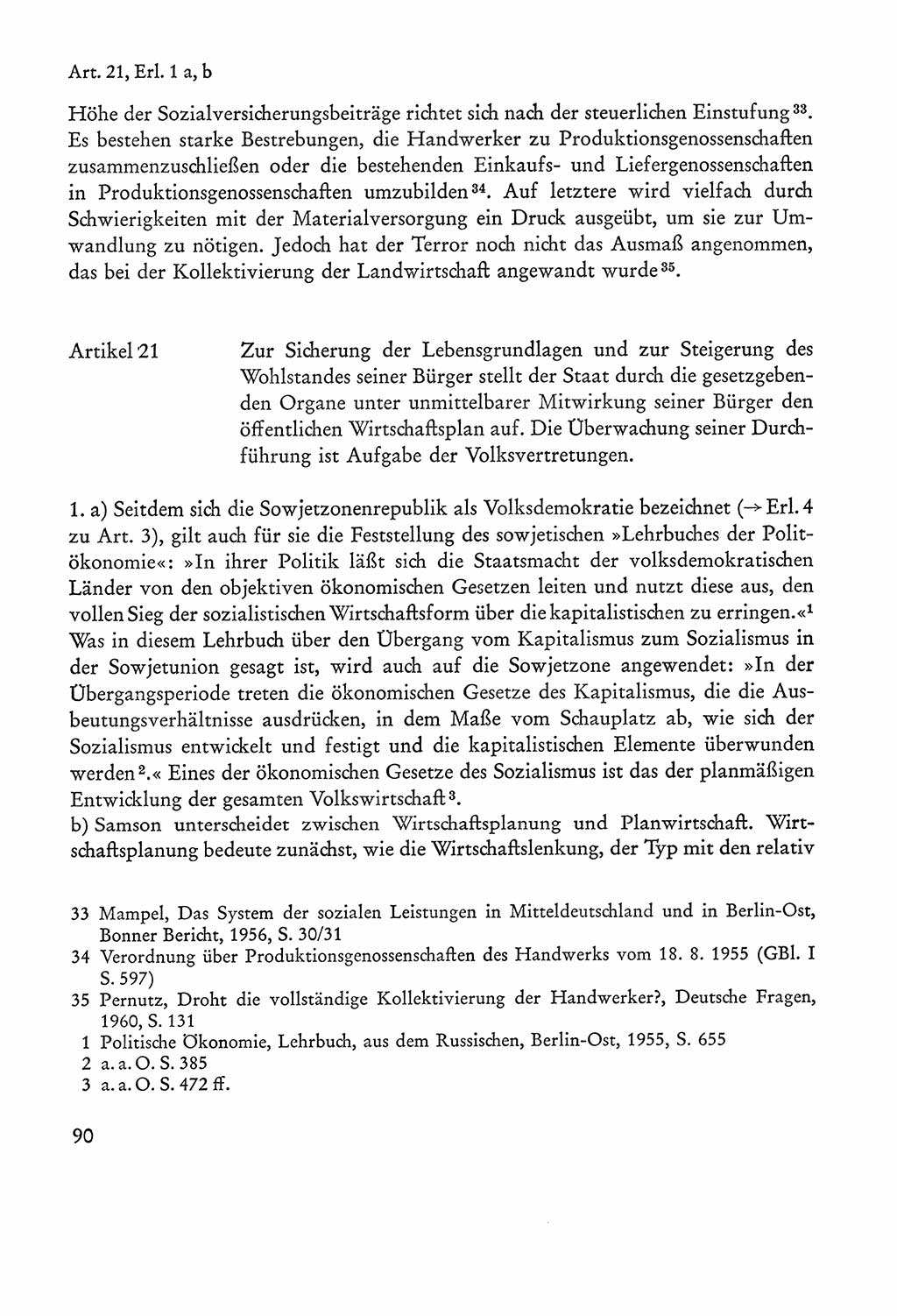 Verfassung der Sowjetischen Besatzungszone (SBZ) Deutschlands [Deutsche Demokratische Republik (DDR)], Text und Kommentar [Bundesrepublik Deutschland (BRD)] 1962, Seite 90 (Verf. SBZ Dtl. DDR Komm. BRD 1962, S. 90)