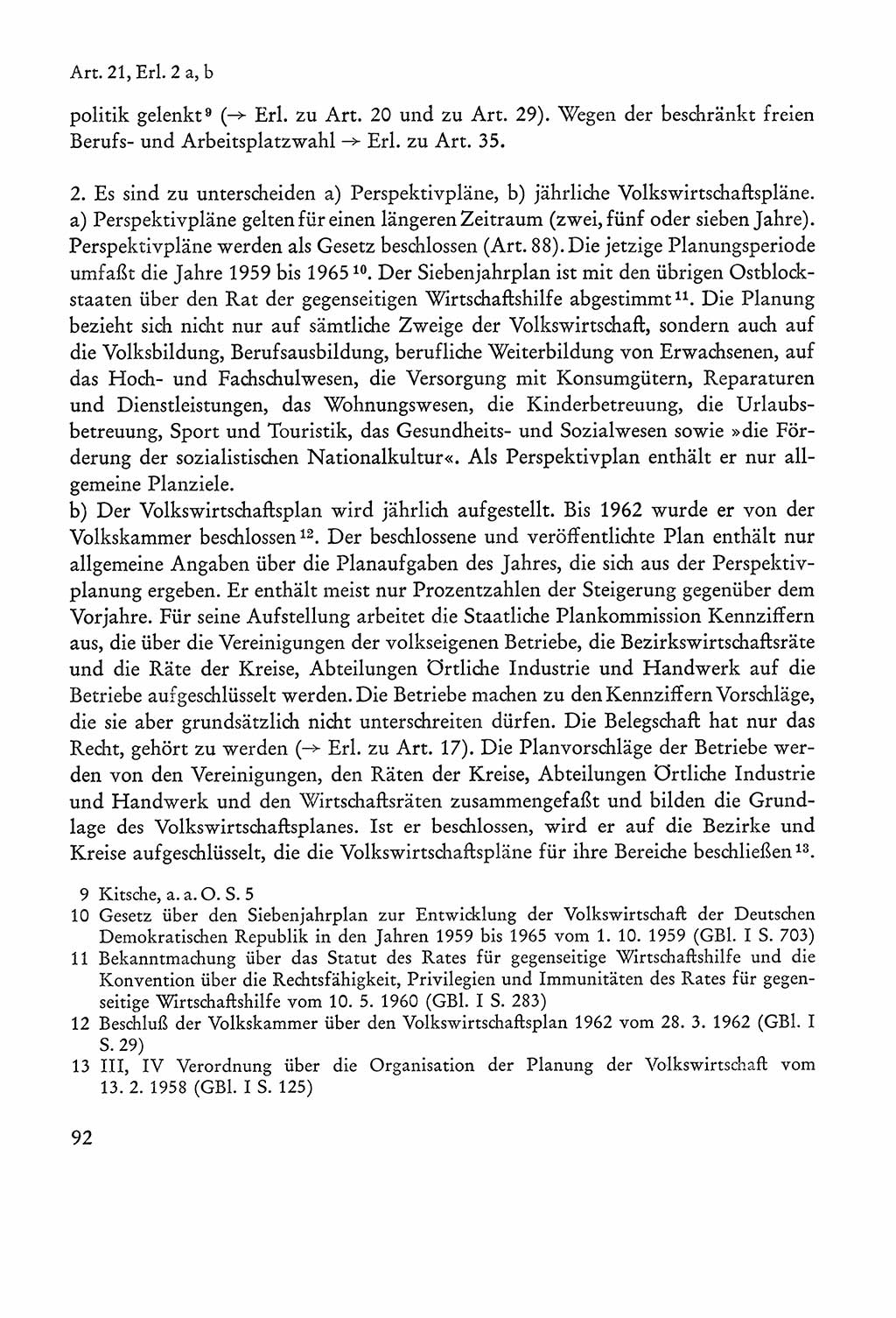 Verfassung der Sowjetischen Besatzungszone (SBZ) Deutschlands [Deutsche Demokratische Republik (DDR)], Text und Kommentar [Bundesrepublik Deutschland (BRD)] 1962, Seite 92 (Verf. SBZ Dtl. DDR Komm. BRD 1962, S. 92)