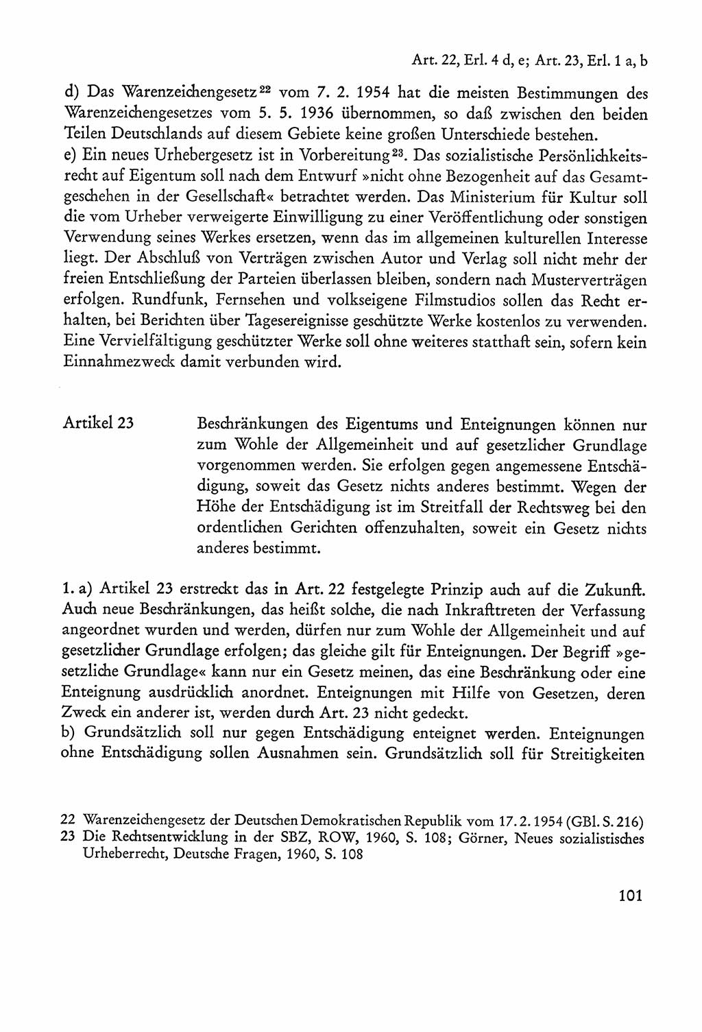 Verfassung der Sowjetischen Besatzungszone (SBZ) Deutschlands [Deutsche Demokratische Republik (DDR)], Text und Kommentar [Bundesrepublik Deutschland (BRD)] 1962, Seite 101 (Verf. SBZ Dtl. DDR Komm. BRD 1962, S. 101)
