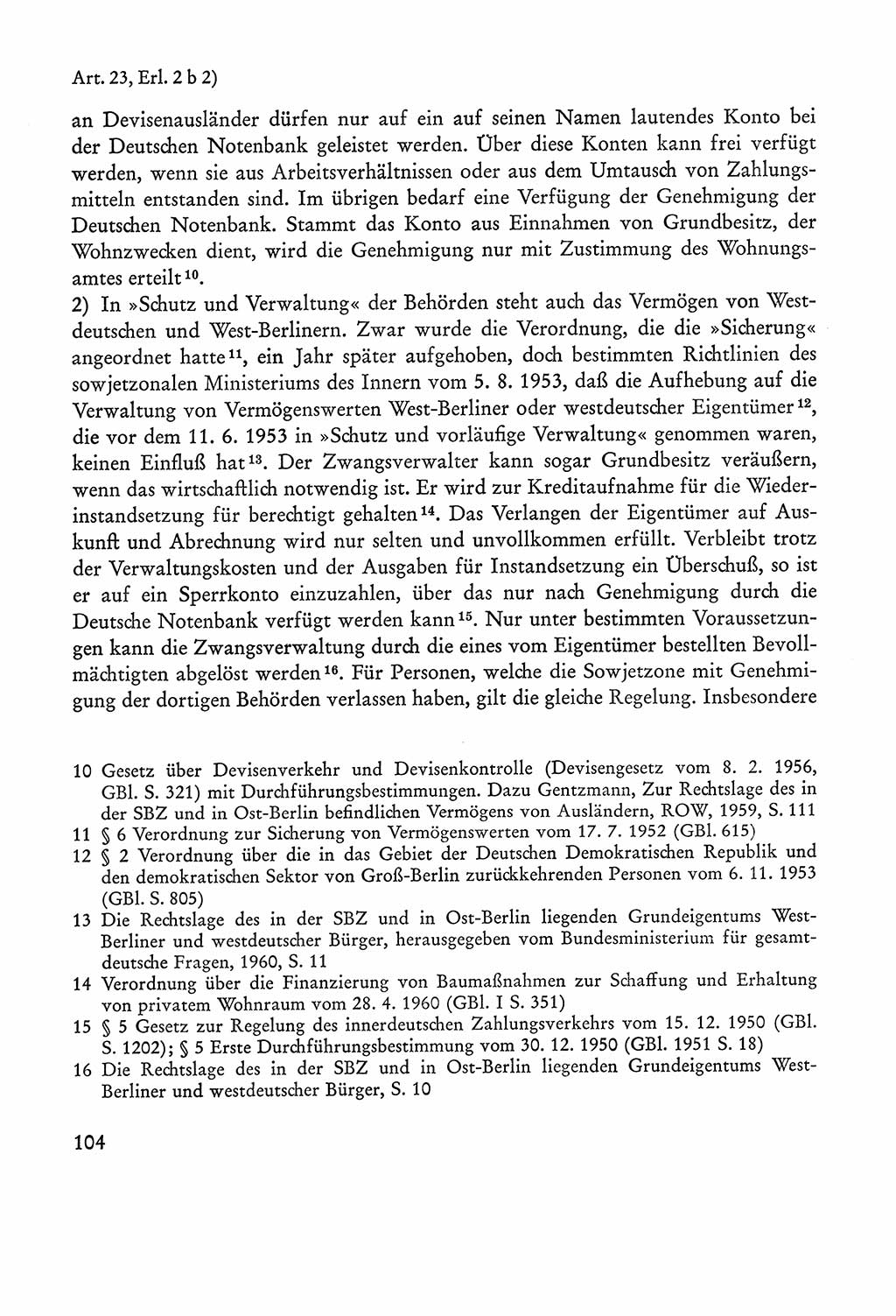 Verfassung der Sowjetischen Besatzungszone (SBZ) Deutschlands [Deutsche Demokratische Republik (DDR)], Text und Kommentar [Bundesrepublik Deutschland (BRD)] 1962, Seite 104 (Verf. SBZ Dtl. DDR Komm. BRD 1962, S. 104)