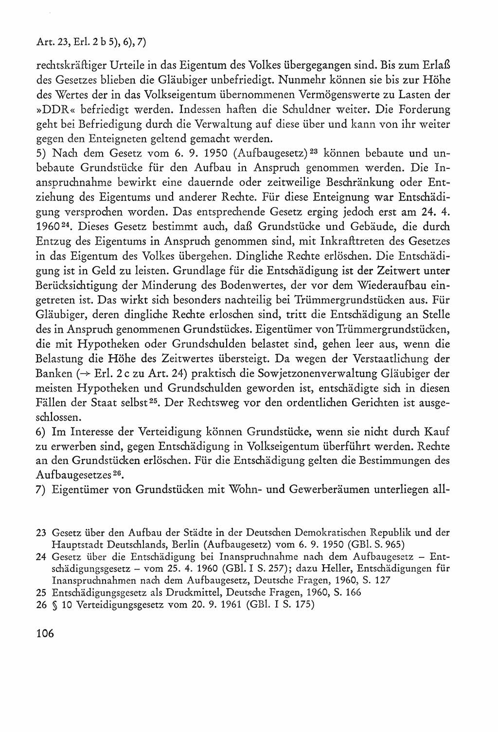 Verfassung der Sowjetischen Besatzungszone (SBZ) Deutschlands [Deutsche Demokratische Republik (DDR)], Text und Kommentar [Bundesrepublik Deutschland (BRD)] 1962, Seite 106 (Verf. SBZ Dtl. DDR Komm. BRD 1962, S. 106)