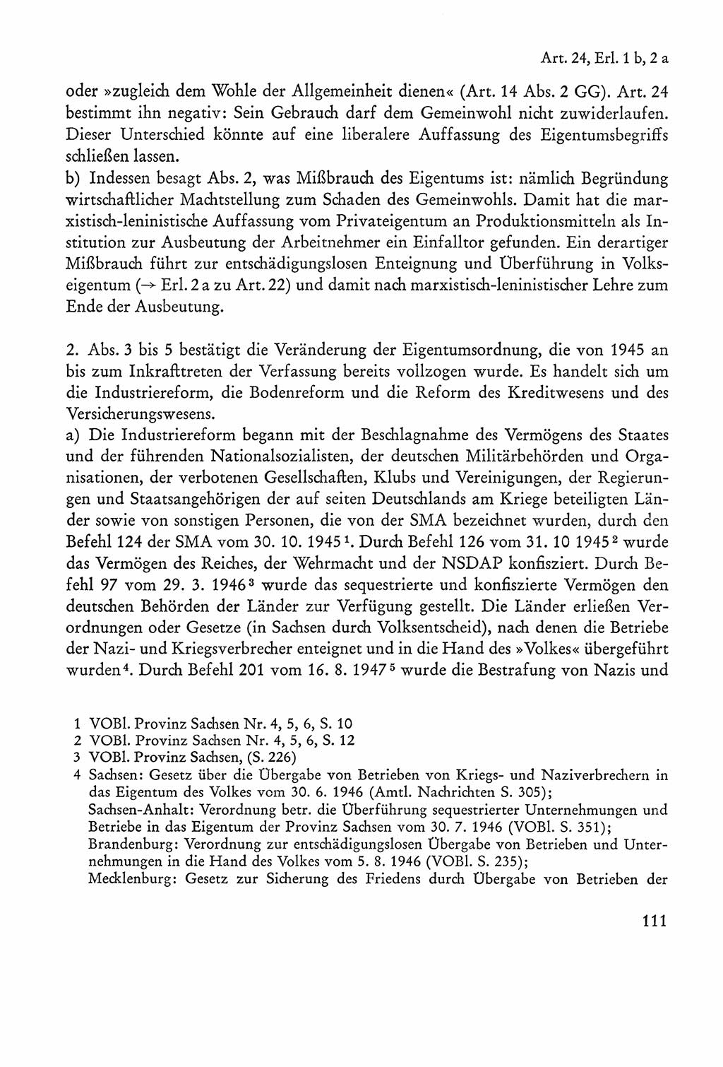 Verfassung der Sowjetischen Besatzungszone (SBZ) Deutschlands [Deutsche Demokratische Republik (DDR)], Text und Kommentar [Bundesrepublik Deutschland (BRD)] 1962, Seite 111 (Verf. SBZ Dtl. DDR Komm. BRD 1962, S. 111)