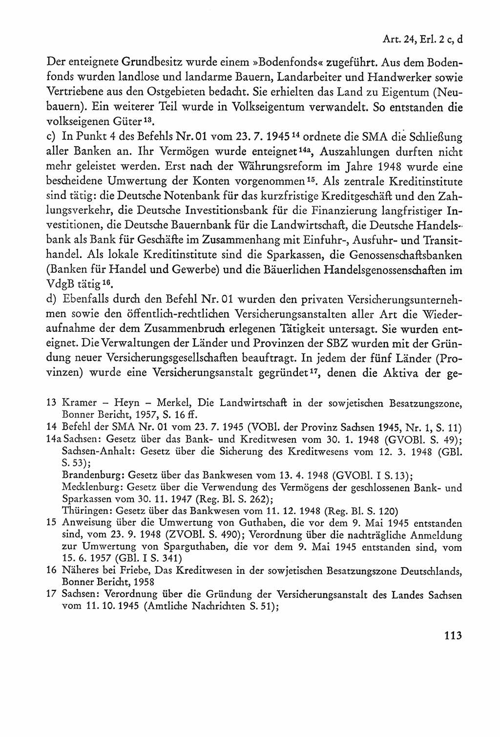 Verfassung der Sowjetischen Besatzungszone (SBZ) Deutschlands [Deutsche Demokratische Republik (DDR)], Text und Kommentar [Bundesrepublik Deutschland (BRD)] 1962, Seite 113 (Verf. SBZ Dtl. DDR Komm. BRD 1962, S. 113)