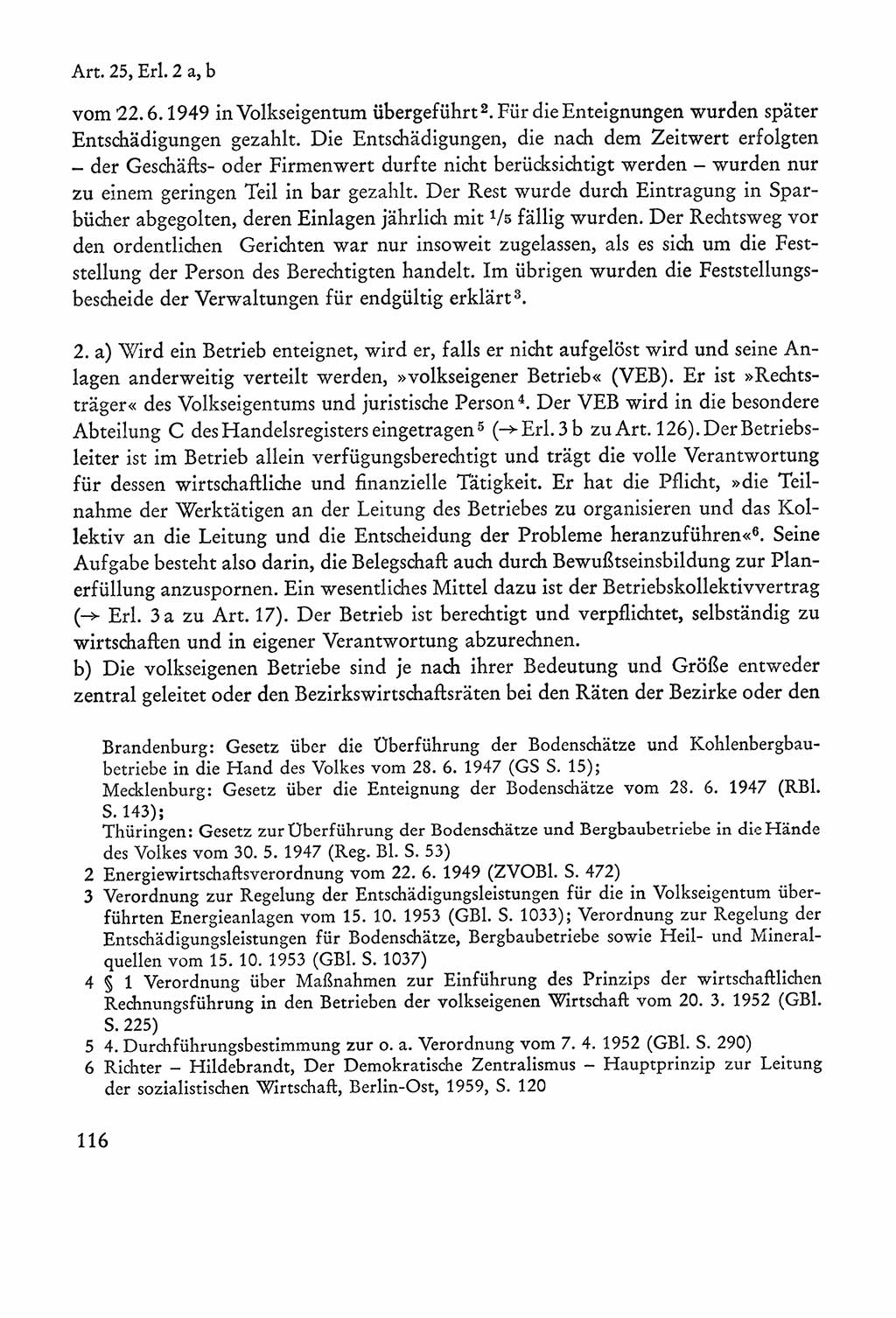 Verfassung der Sowjetischen Besatzungszone (SBZ) Deutschlands [Deutsche Demokratische Republik (DDR)], Text und Kommentar [Bundesrepublik Deutschland (BRD)] 1962, Seite 116 (Verf. SBZ Dtl. DDR Komm. BRD 1962, S. 116)