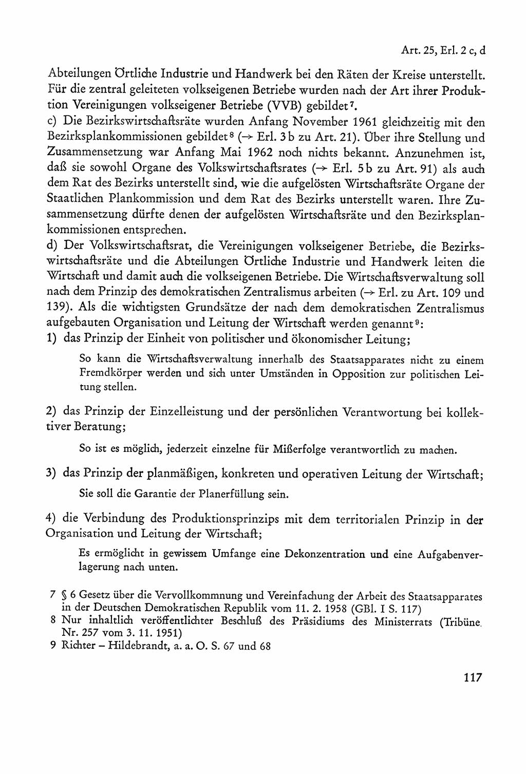 Verfassung der Sowjetischen Besatzungszone (SBZ) Deutschlands [Deutsche Demokratische Republik (DDR)], Text und Kommentar [Bundesrepublik Deutschland (BRD)] 1962, Seite 117 (Verf. SBZ Dtl. DDR Komm. BRD 1962, S. 117)