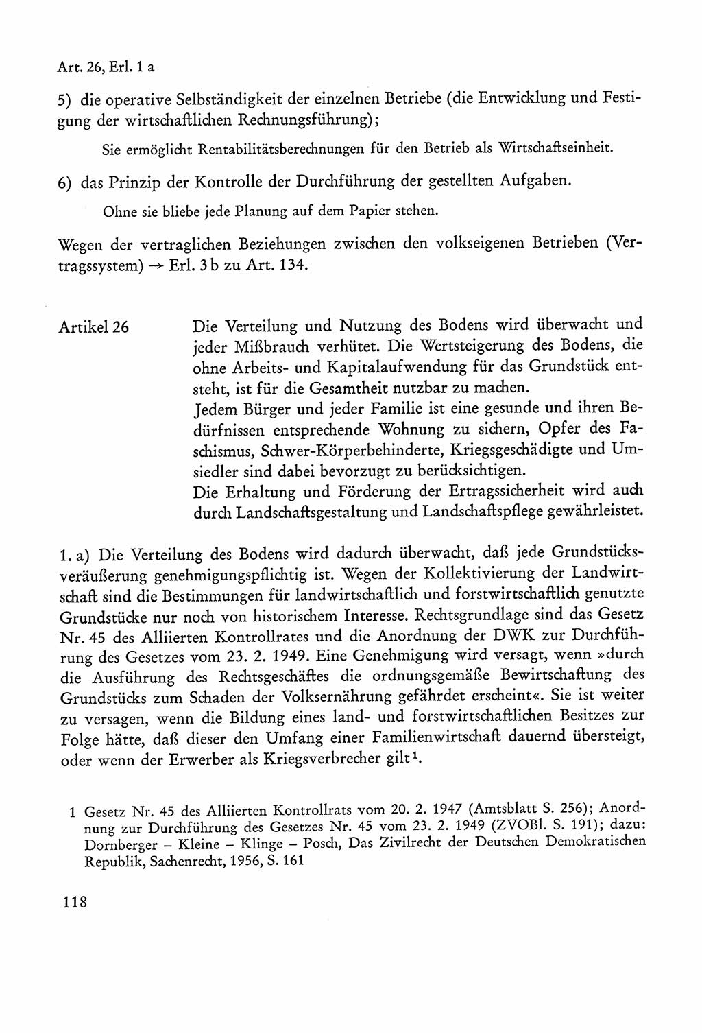 Verfassung der Sowjetischen Besatzungszone (SBZ) Deutschlands [Deutsche Demokratische Republik (DDR)], Text und Kommentar [Bundesrepublik Deutschland (BRD)] 1962, Seite 118 (Verf. SBZ Dtl. DDR Komm. BRD 1962, S. 118)