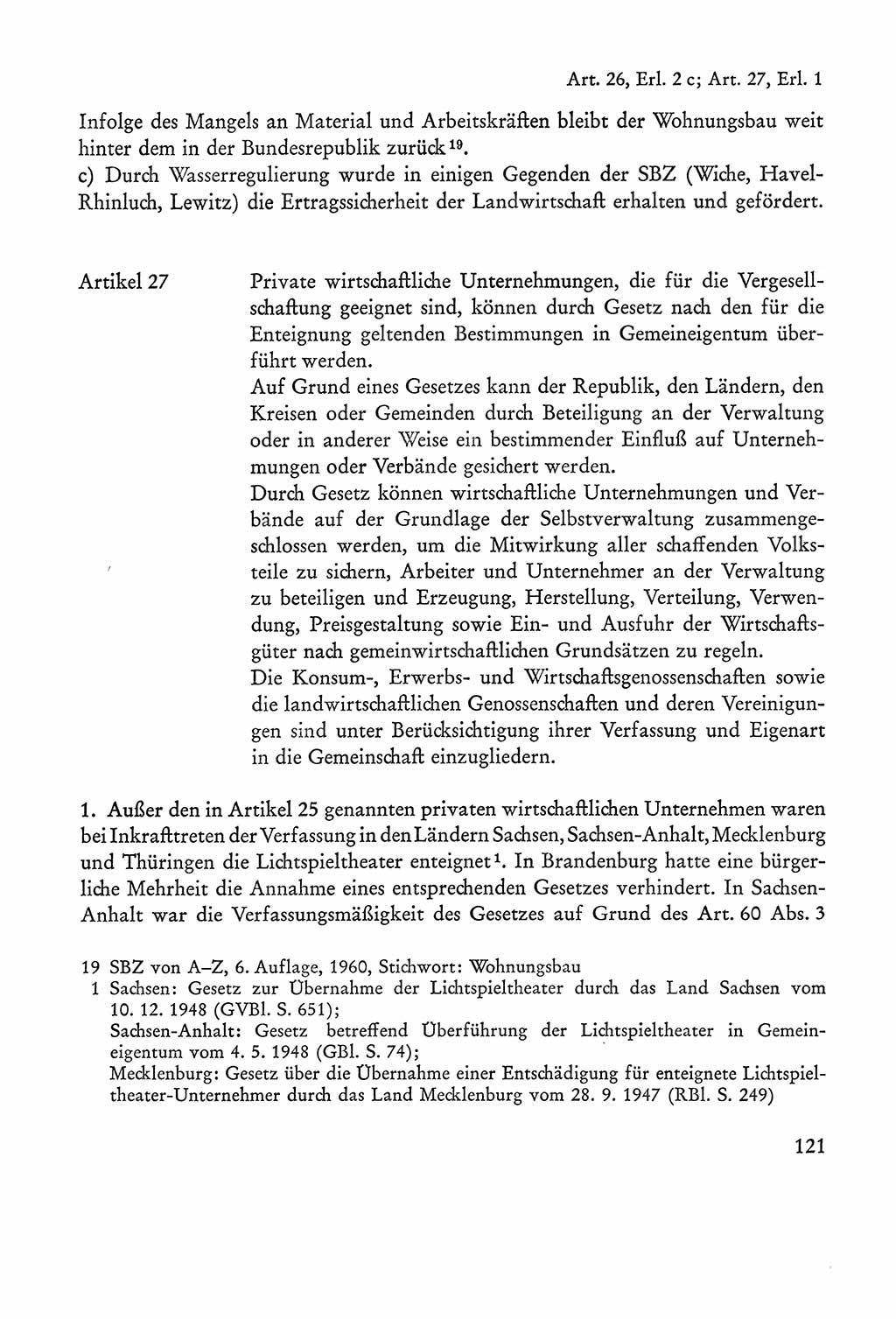 Verfassung der Sowjetischen Besatzungszone (SBZ) Deutschlands [Deutsche Demokratische Republik (DDR)], Text und Kommentar [Bundesrepublik Deutschland (BRD)] 1962, Seite 121 (Verf. SBZ Dtl. DDR Komm. BRD 1962, S. 121)