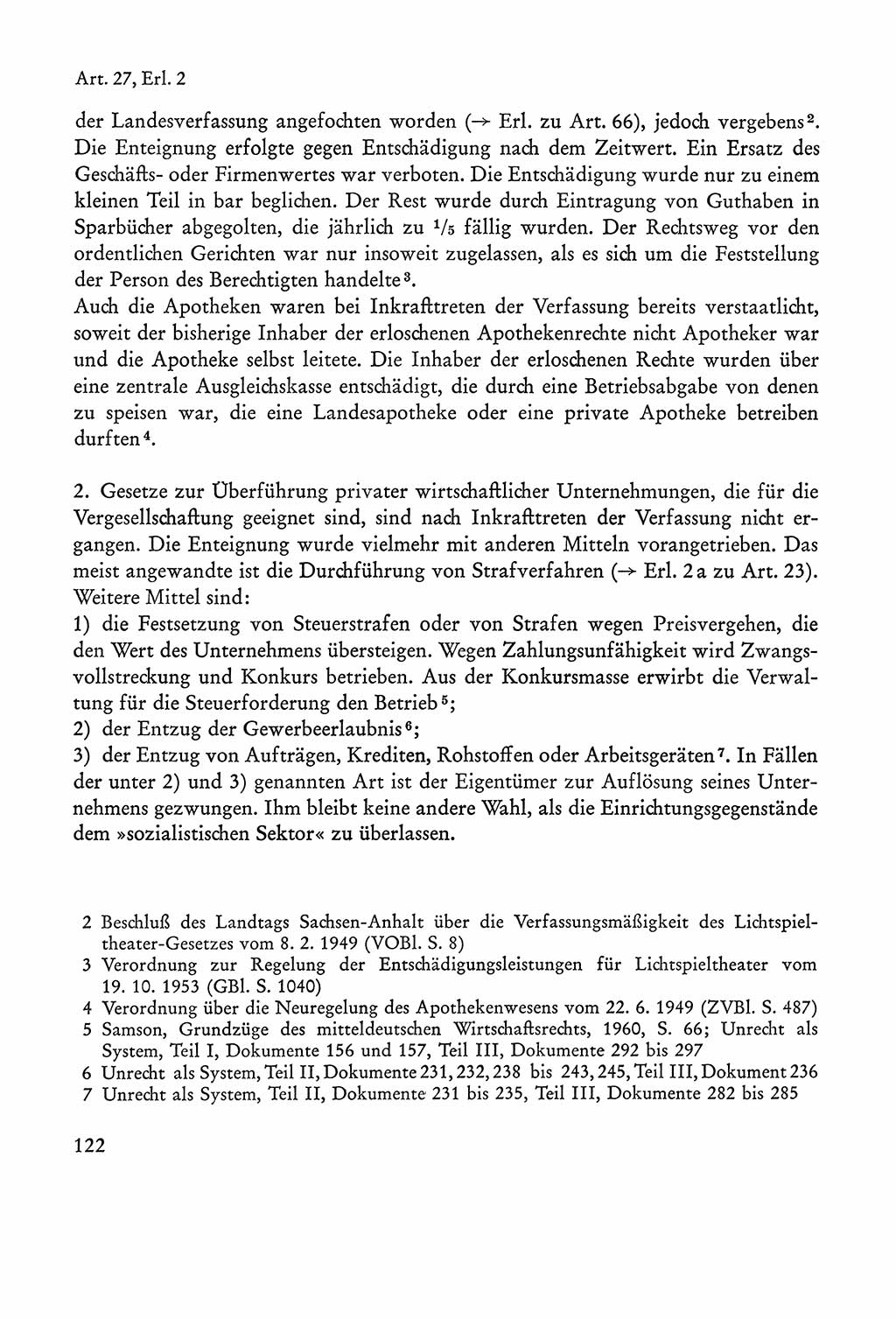 Verfassung der Sowjetischen Besatzungszone (SBZ) Deutschlands [Deutsche Demokratische Republik (DDR)], Text und Kommentar [Bundesrepublik Deutschland (BRD)] 1962, Seite 122 (Verf. SBZ Dtl. DDR Komm. BRD 1962, S. 122)