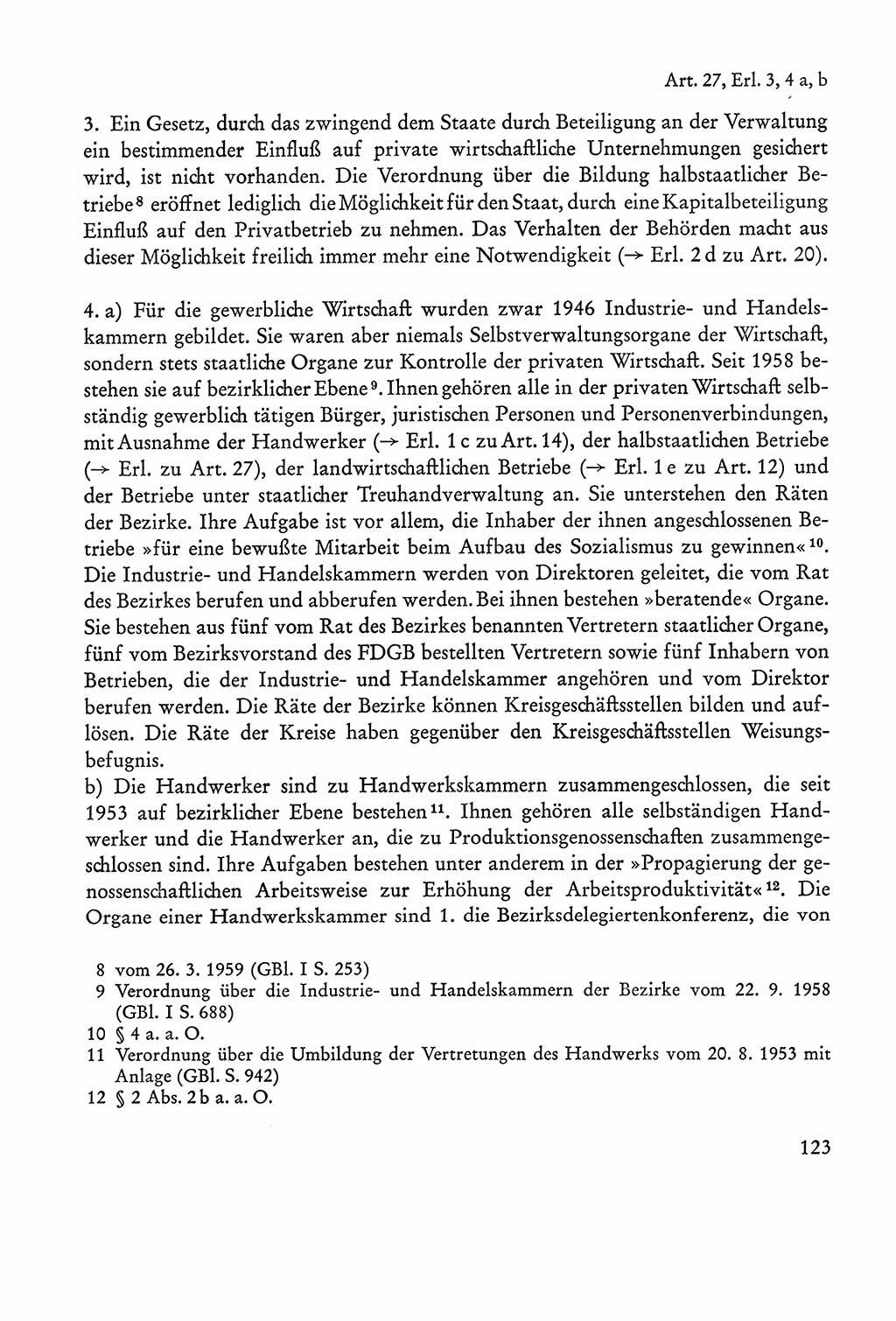 Verfassung der Sowjetischen Besatzungszone (SBZ) Deutschlands [Deutsche Demokratische Republik (DDR)], Text und Kommentar [Bundesrepublik Deutschland (BRD)] 1962, Seite 123 (Verf. SBZ Dtl. DDR Komm. BRD 1962, S. 123)