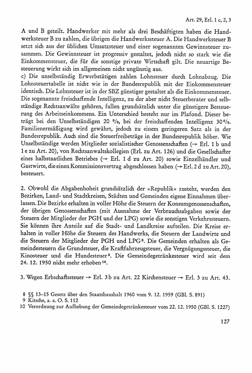 Verfassung der Sowjetischen Besatzungszone (SBZ) Deutschlands [Deutsche Demokratische Republik (DDR)], Text und Kommentar [Bundesrepublik Deutschland (BRD)] 1962, Seite 127 (Verf. SBZ Dtl. DDR Komm. BRD 1962, S. 127)