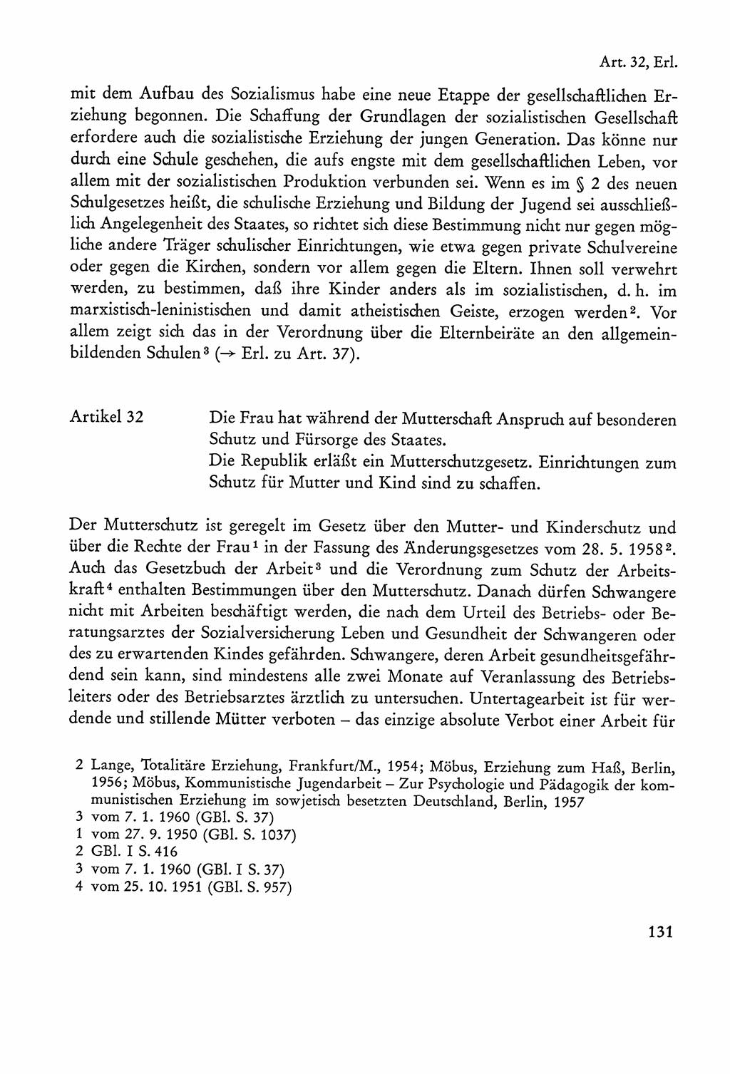 Verfassung der Sowjetischen Besatzungszone (SBZ) Deutschlands [Deutsche Demokratische Republik (DDR)], Text und Kommentar [Bundesrepublik Deutschland (BRD)] 1962, Seite 131 (Verf. SBZ Dtl. DDR Komm. BRD 1962, S. 131)