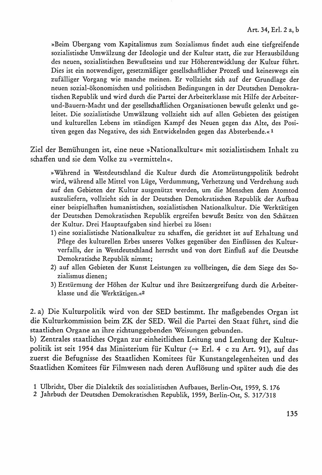 Verfassung der Sowjetischen Besatzungszone (SBZ) Deutschlands [Deutsche Demokratische Republik (DDR)], Text und Kommentar [Bundesrepublik Deutschland (BRD)] 1962, Seite 135 (Verf. SBZ Dtl. DDR Komm. BRD 1962, S. 135)