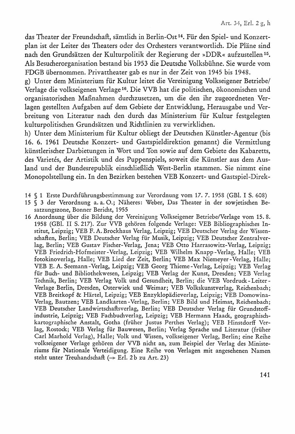 Verfassung der Sowjetischen Besatzungszone (SBZ) Deutschlands [Deutsche Demokratische Republik (DDR)], Text und Kommentar [Bundesrepublik Deutschland (BRD)] 1962, Seite 141 (Verf. SBZ Dtl. DDR Komm. BRD 1962, S. 141)