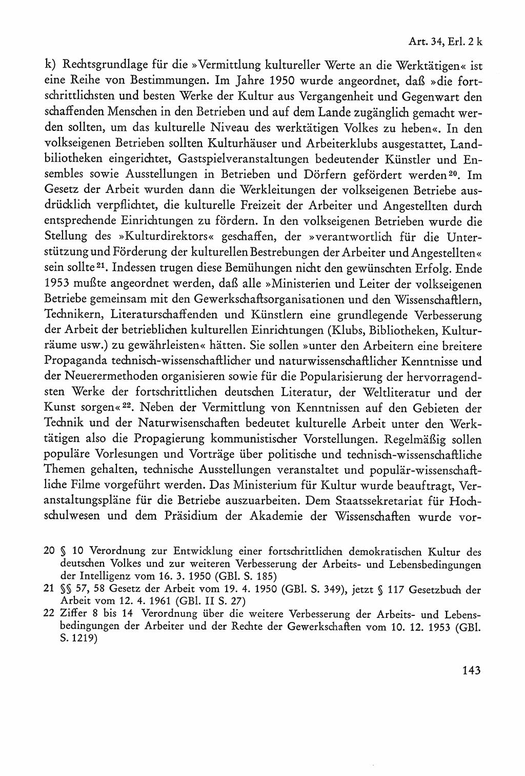 Verfassung der Sowjetischen Besatzungszone (SBZ) Deutschlands [Deutsche Demokratische Republik (DDR)], Text und Kommentar [Bundesrepublik Deutschland (BRD)] 1962, Seite 143 (Verf. SBZ Dtl. DDR Komm. BRD 1962, S. 143)