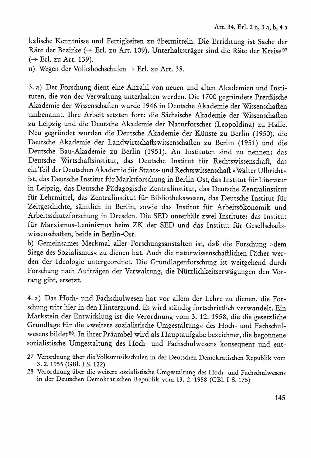 Verfassung der Sowjetischen Besatzungszone (SBZ) Deutschlands [Deutsche Demokratische Republik (DDR)], Text und Kommentar [Bundesrepublik Deutschland (BRD)] 1962, Seite 145 (Verf. SBZ Dtl. DDR Komm. BRD 1962, S. 145)