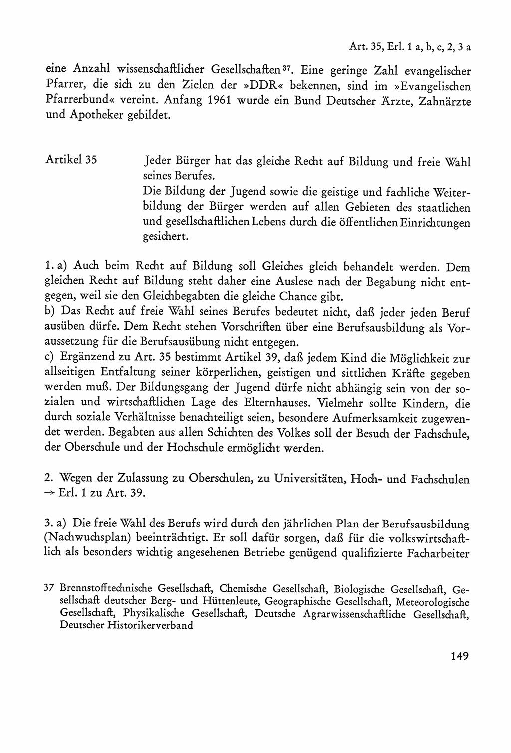 Verfassung der Sowjetischen Besatzungszone (SBZ) Deutschlands [Deutsche Demokratische Republik (DDR)], Text und Kommentar [Bundesrepublik Deutschland (BRD)] 1962, Seite 149 (Verf. SBZ Dtl. DDR Komm. BRD 1962, S. 149)