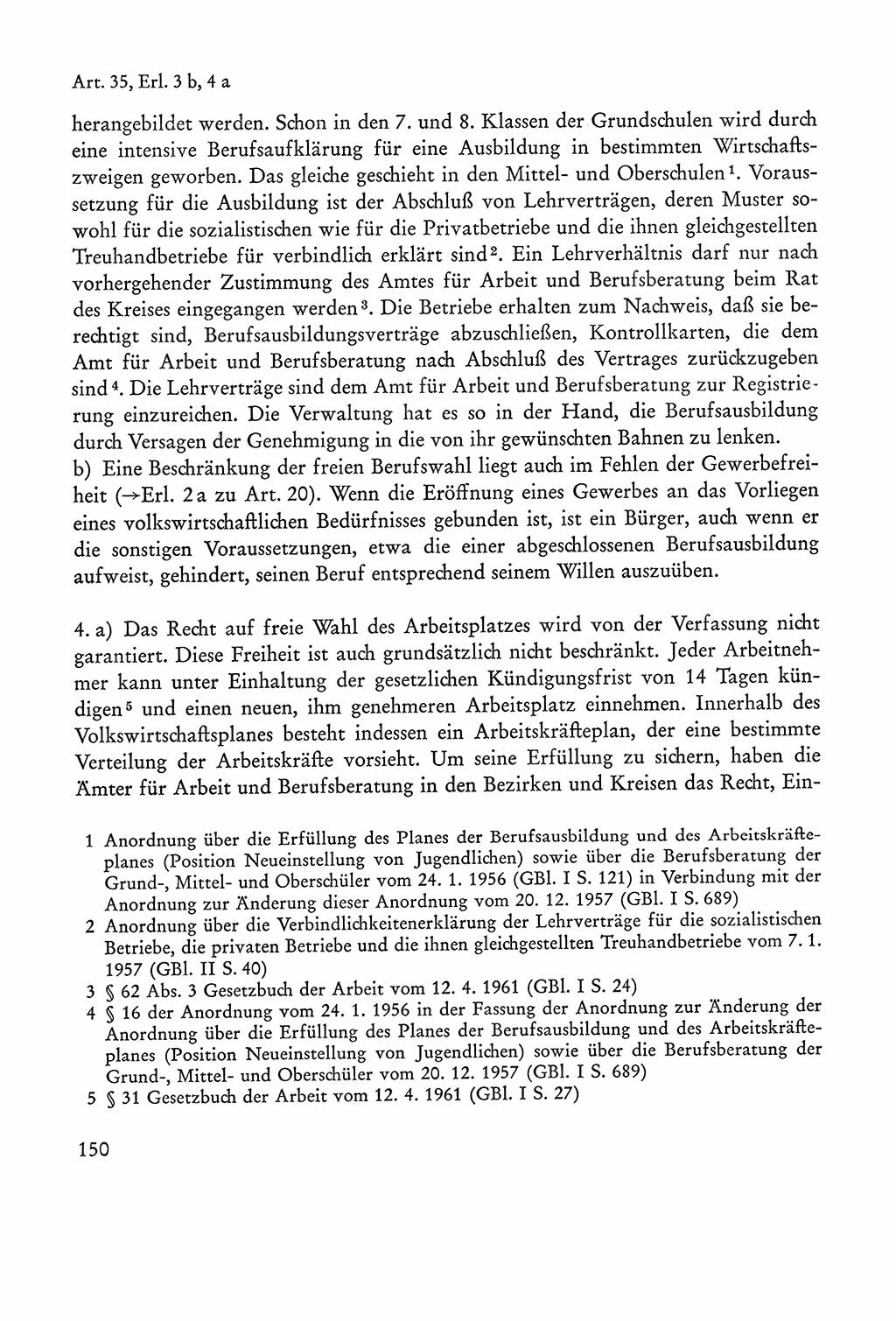 Verfassung der Sowjetischen Besatzungszone (SBZ) Deutschlands [Deutsche Demokratische Republik (DDR)], Text und Kommentar [Bundesrepublik Deutschland (BRD)] 1962, Seite 150 (Verf. SBZ Dtl. DDR Komm. BRD 1962, S. 150)